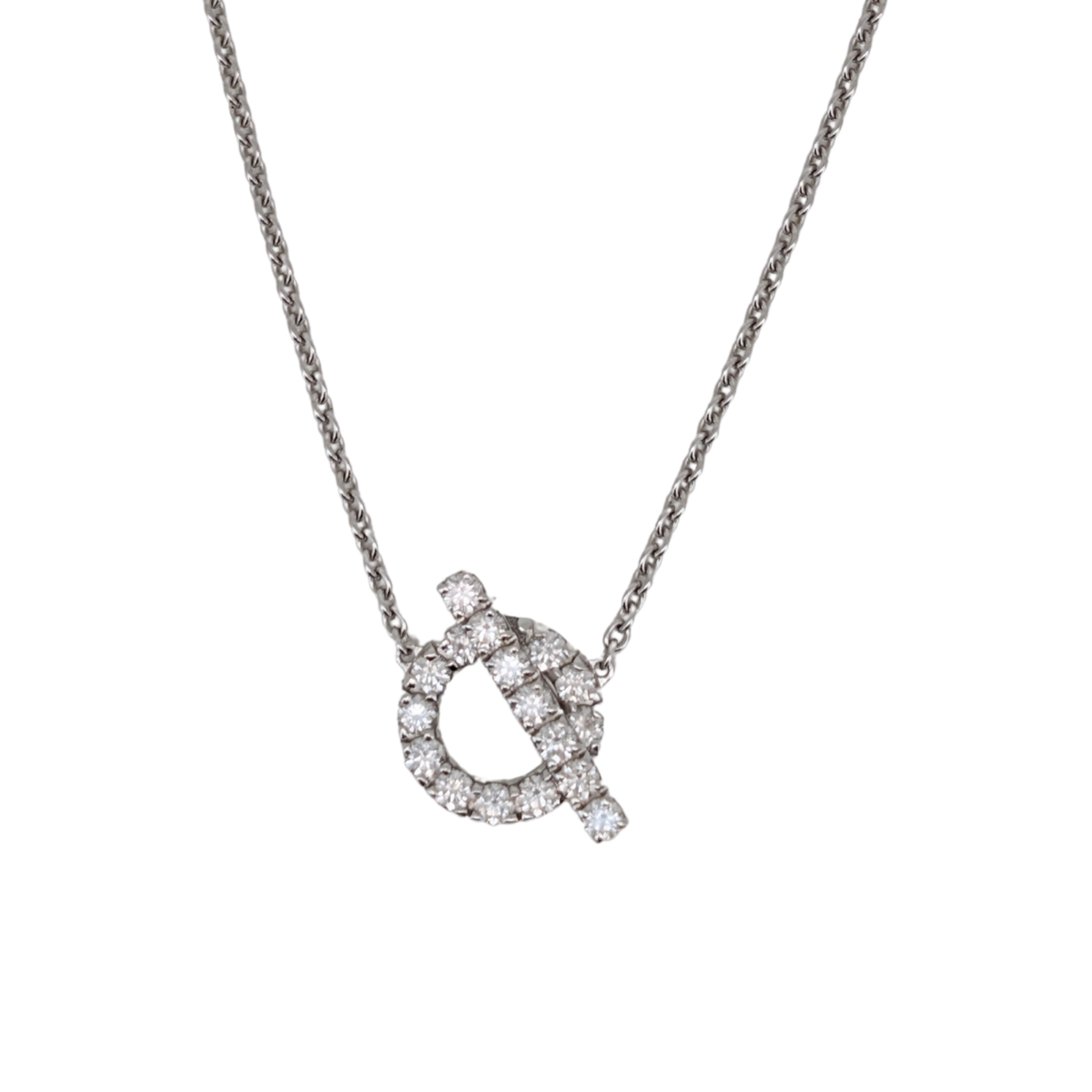 Hermès Finesse Diamond Pendant Necklace in 18K White Gold