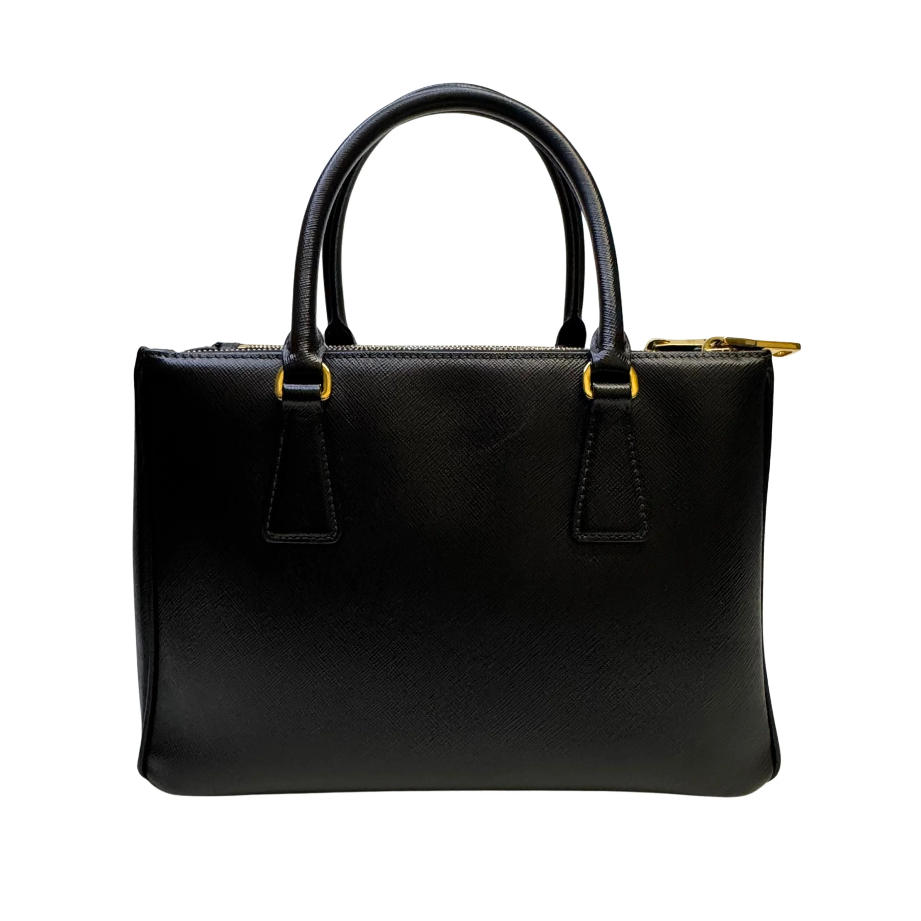 Prada Medium Galleria Saffiano leather bag Black - Lost Designer