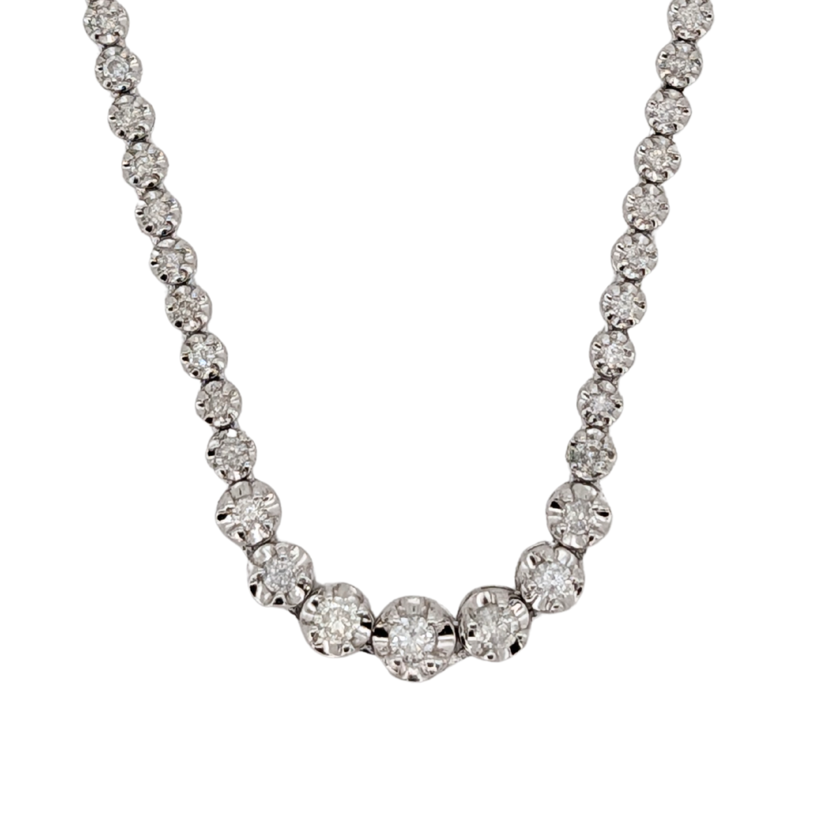 3.00Ct Natural Diamond Tennis Necklace on Platinum