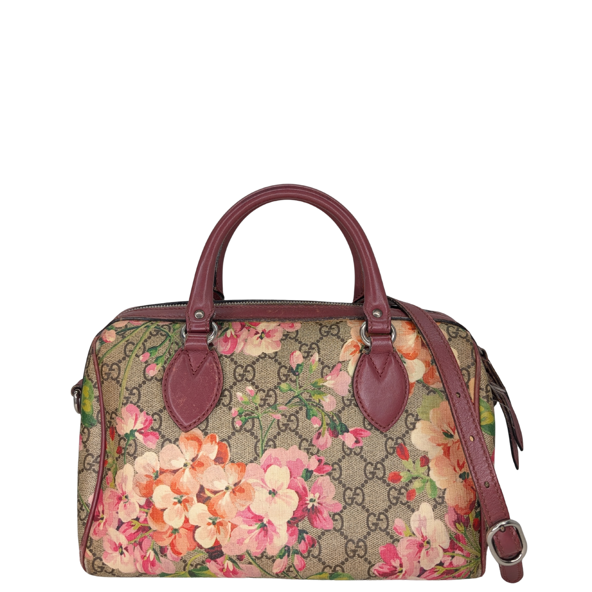 Gucci GG Supreme Blooms Boston Bag