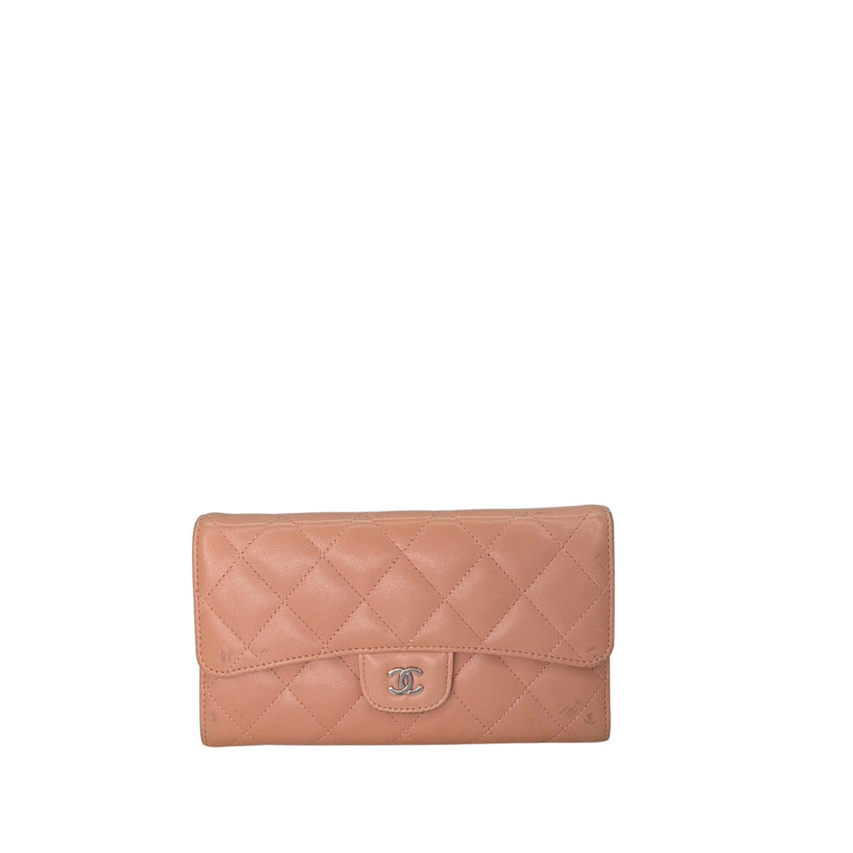 Chanel CC Flap Long Wallet Peach