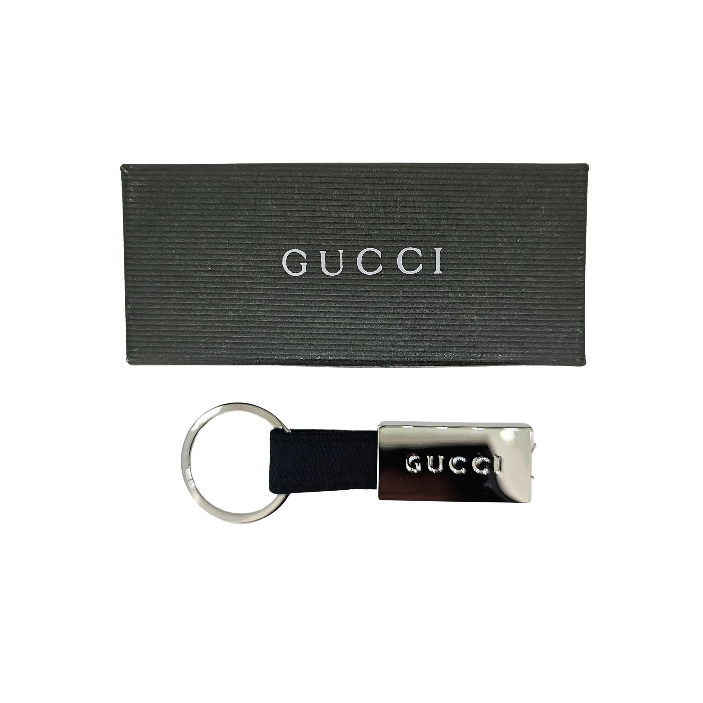 Gucci Metal & Canvas Keychain - Lost Designer
