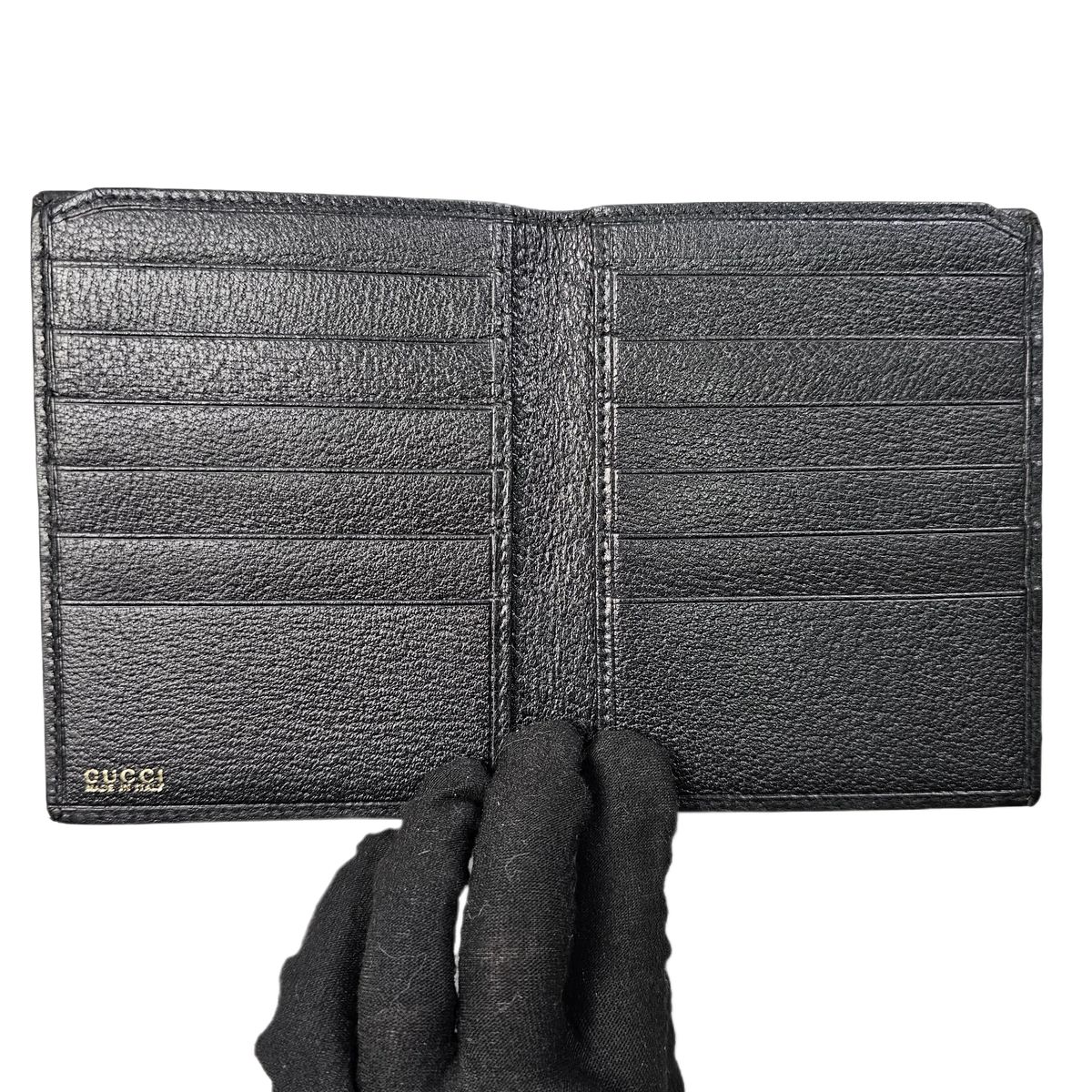Gucci Black Monogram & Canvas Wallet - Lost Designer