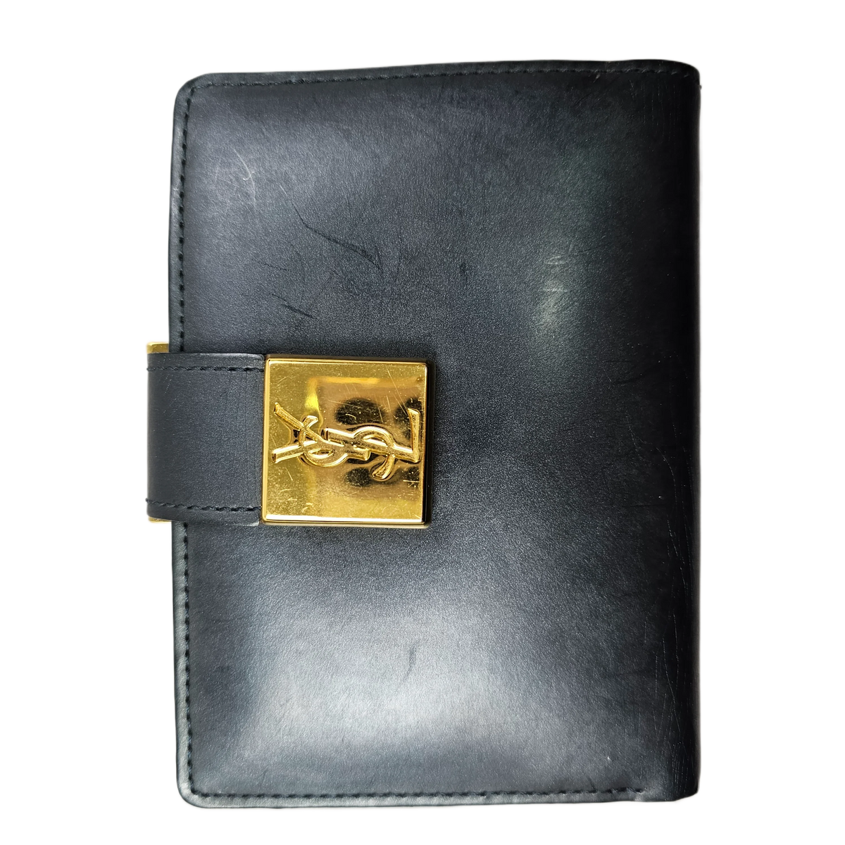 Saint Laurent Navy Blue Leather Wallet - Lost Designer