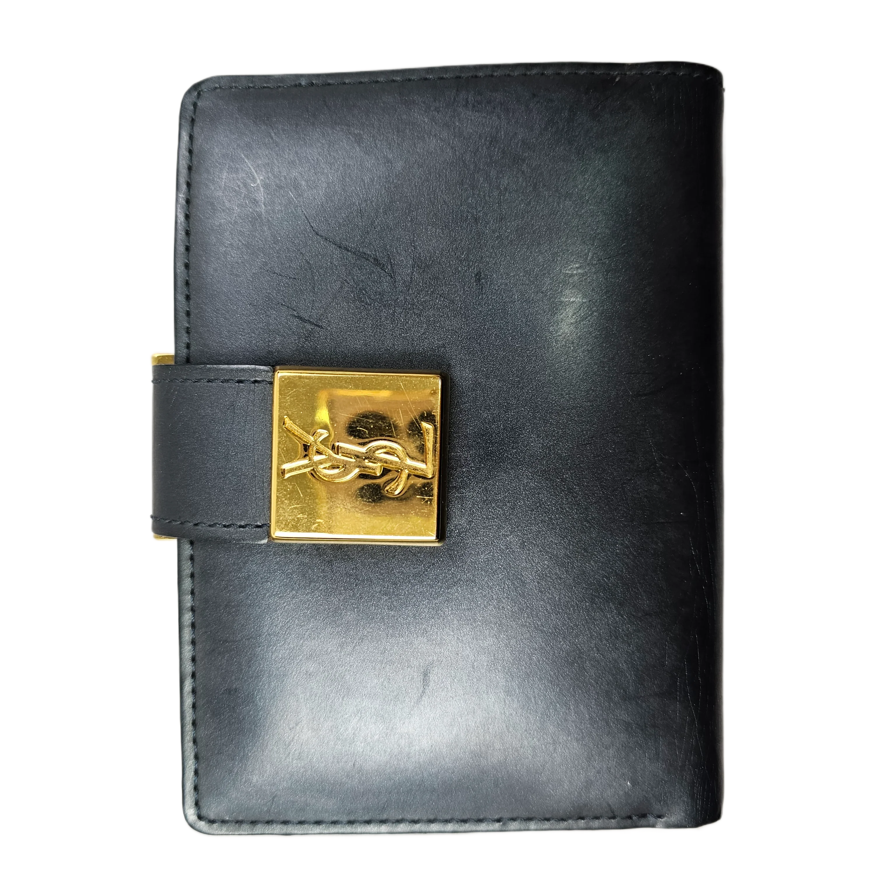 Saint Laurent Navy Blue Leather Wallet - Lost Designer