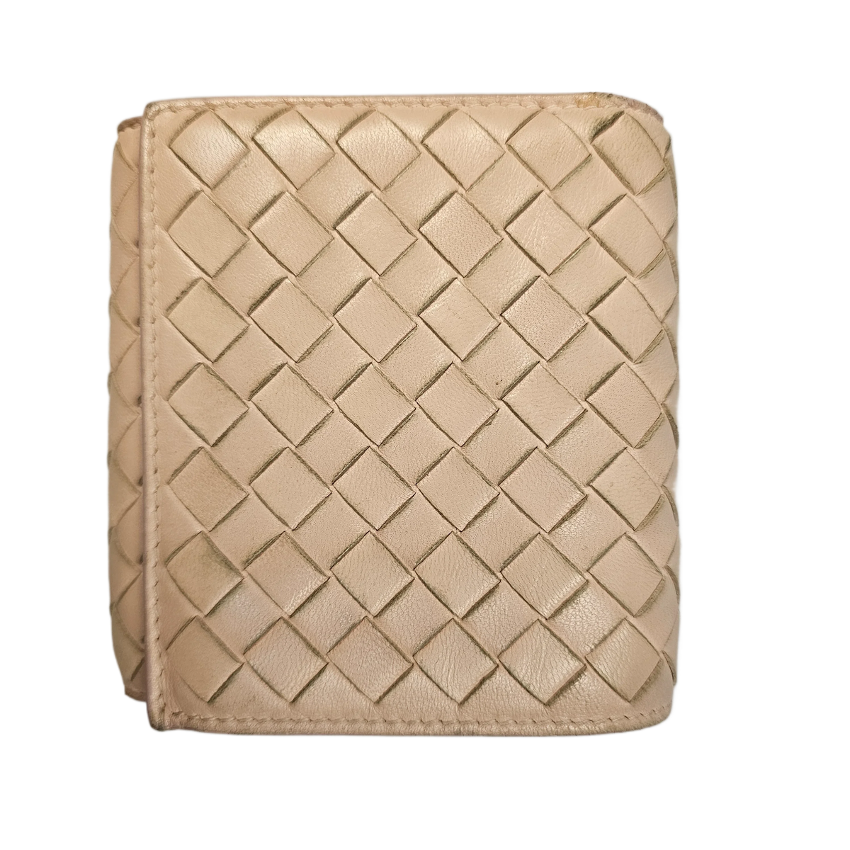 Bottega Veneta Intrecciato Beige Leather Wallet - Lost Designer