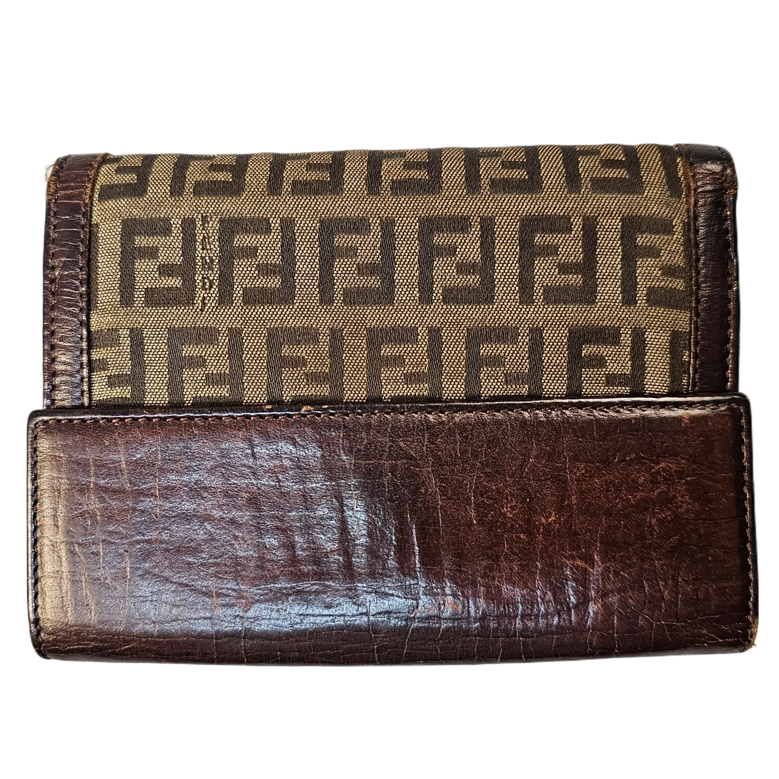 Fendi Monogram Leather & Canvas Wallet - Lost Designer