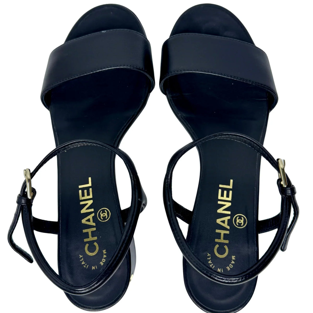 Chanel Black Lambskin Leather Classic Sandals – Size 36C - Lost Designer