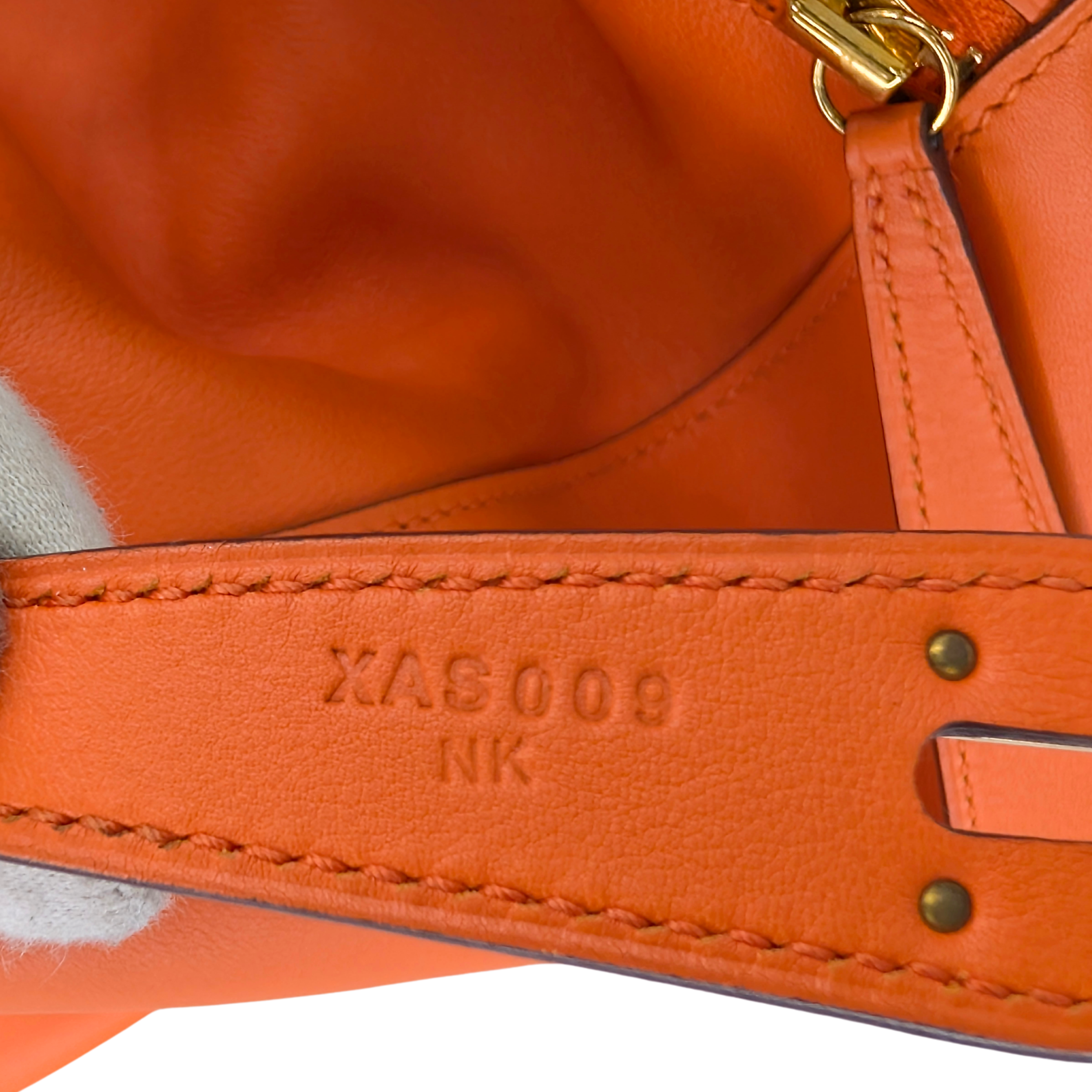 Hermes Lindy 30 جلد سويفت برتقالي أجهزة ذهبية X ختم