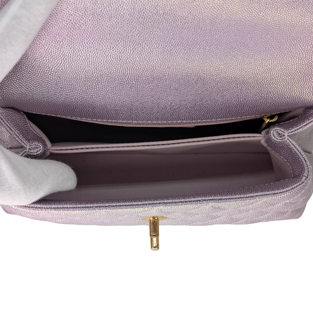 Chanel Coco Handle Small Caviar Iridescent Purple Bag