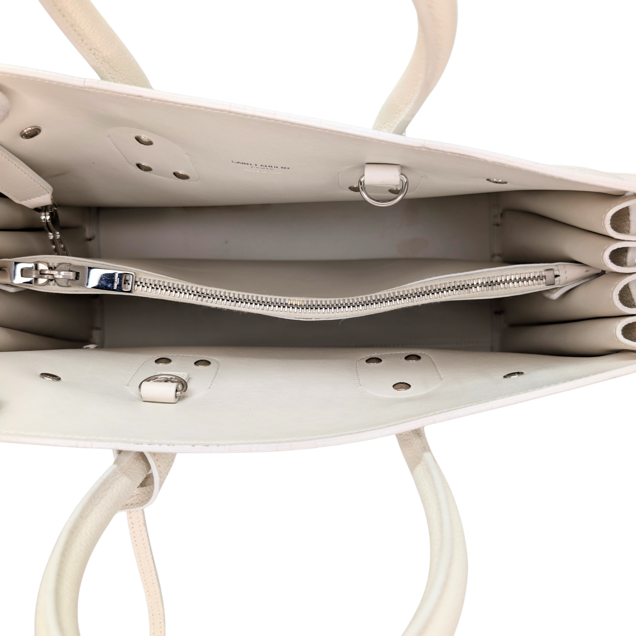 Saint Laurent Sac De Jour Leather White