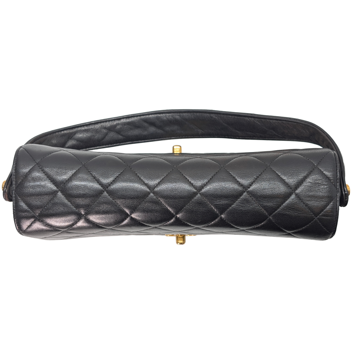 Chanel Lambskin Vintage Double Sided Classic Flap Handbag Black