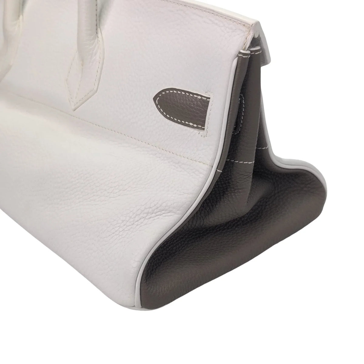 Hermès Birkin Shoulder 42 White Etoupe Clemence Palladium Hardware □J Stamp - Lost Designer