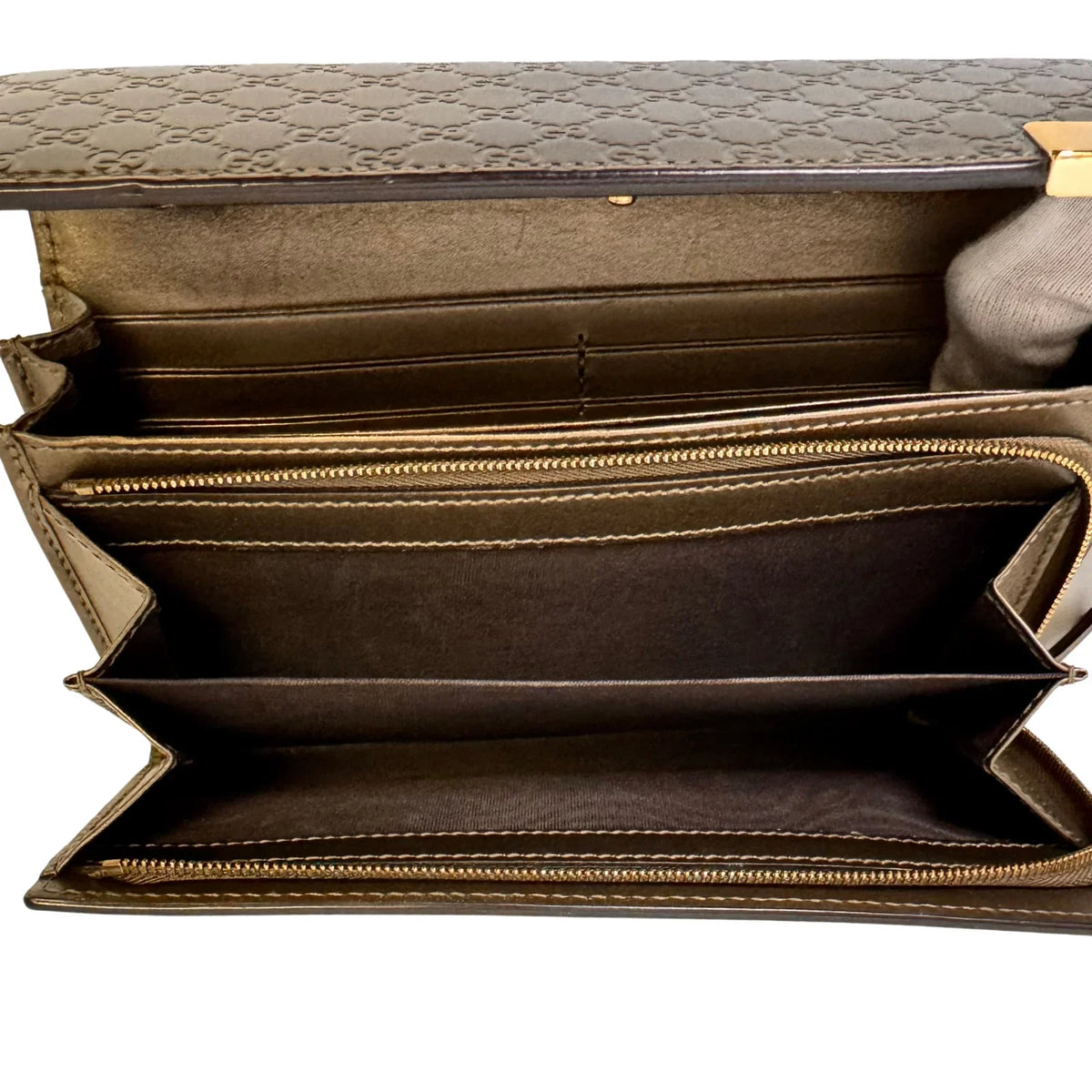 Gucci Leather Wallet on Chain Metallic Silver-Bronze - Lost Designer
