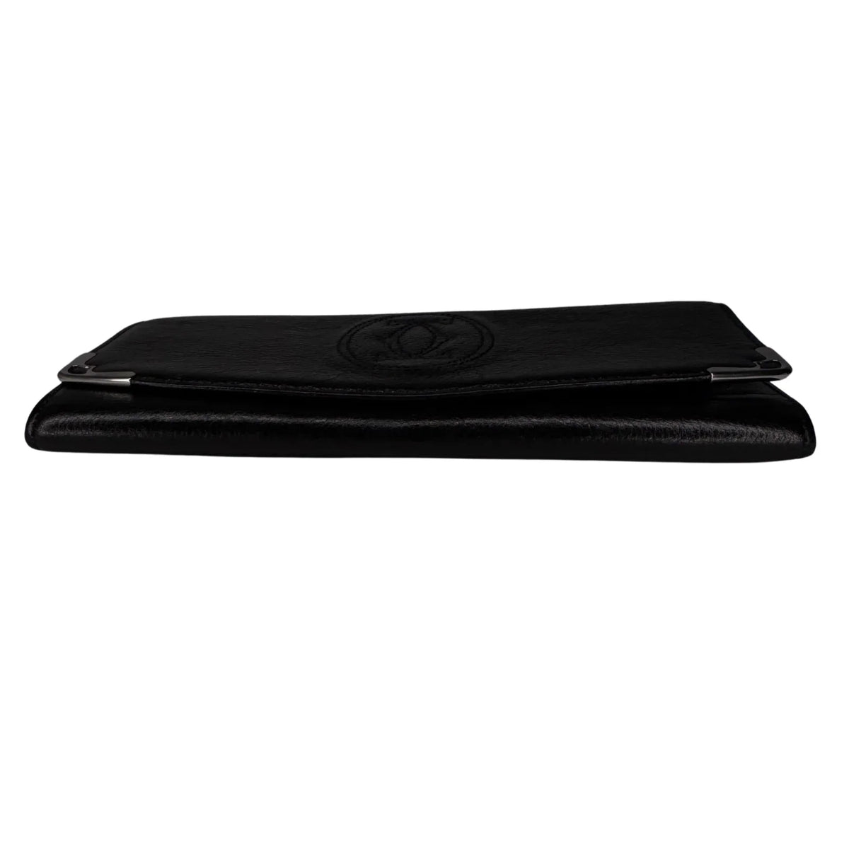 Cartier Black Leather Long Folding Wallet - Lost Designer