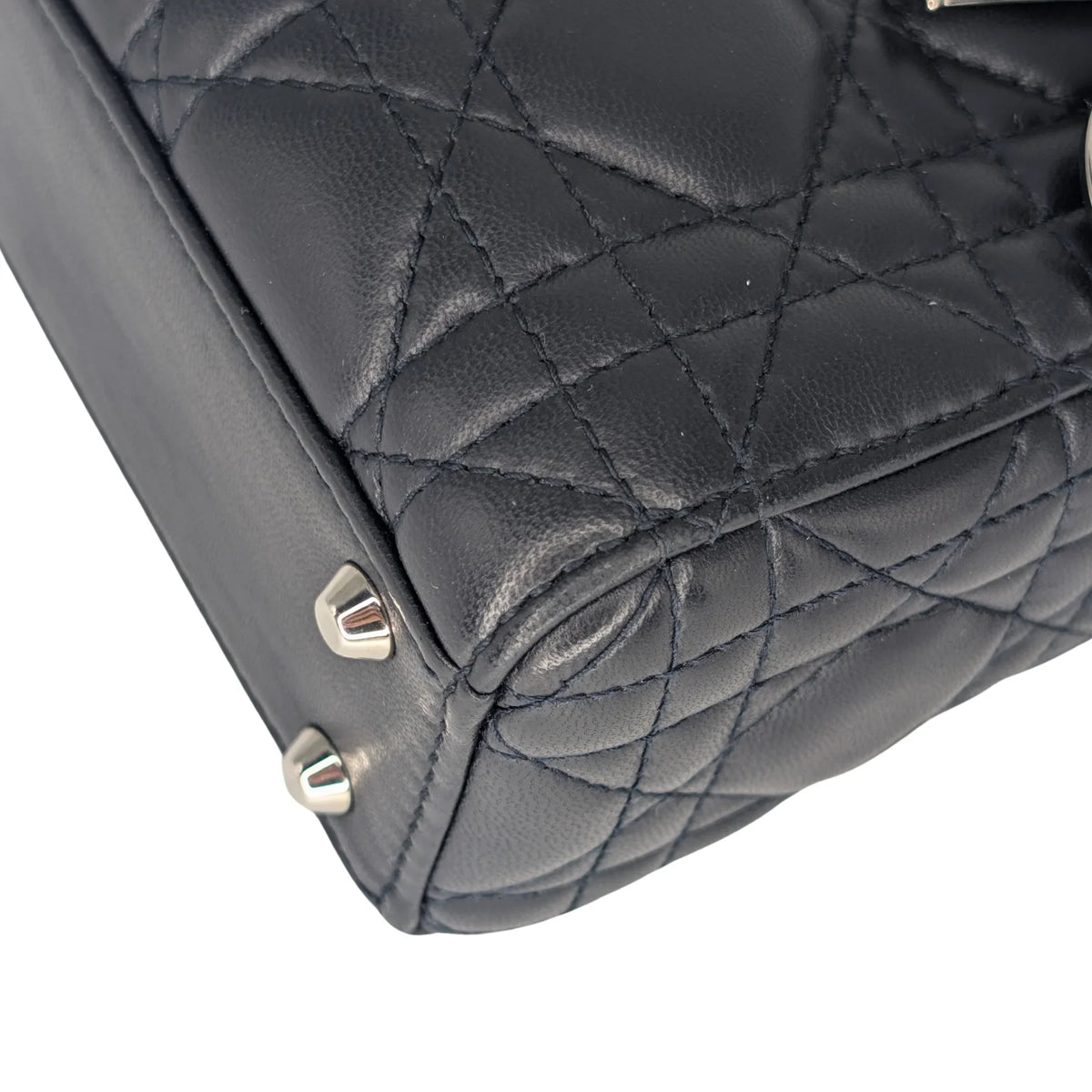 Christian Dior Lady Dior Cannage Mini Handbag Black - Lost Designer