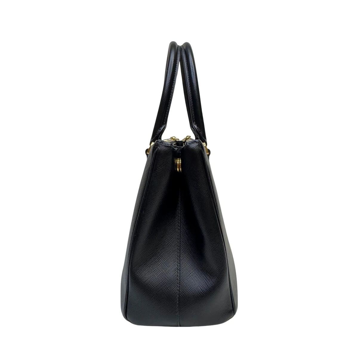 Prada Medium Galleria Saffiano leather bag Black - Lost Designer