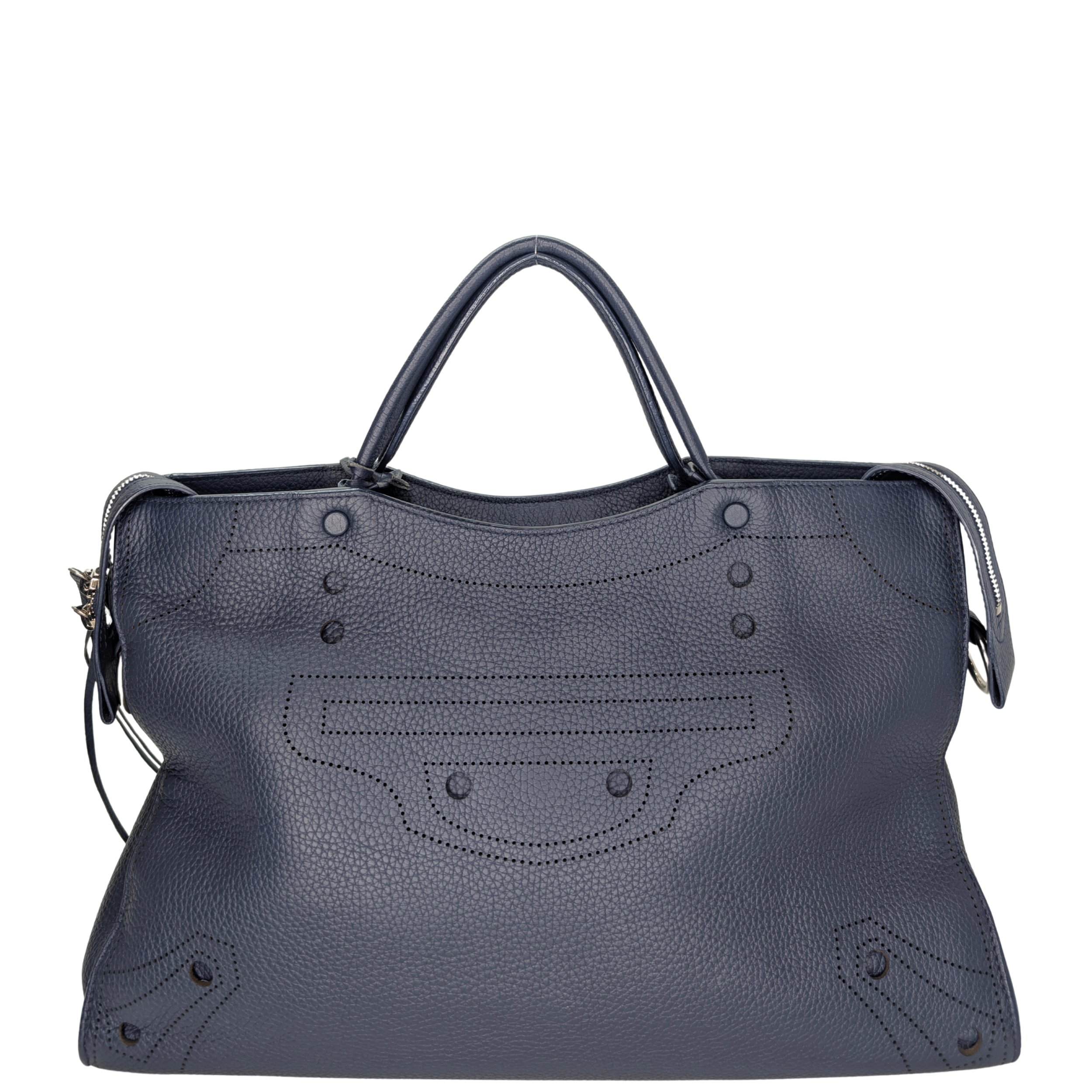 Balenciaga City Blackout Stud-Free Bag Navy