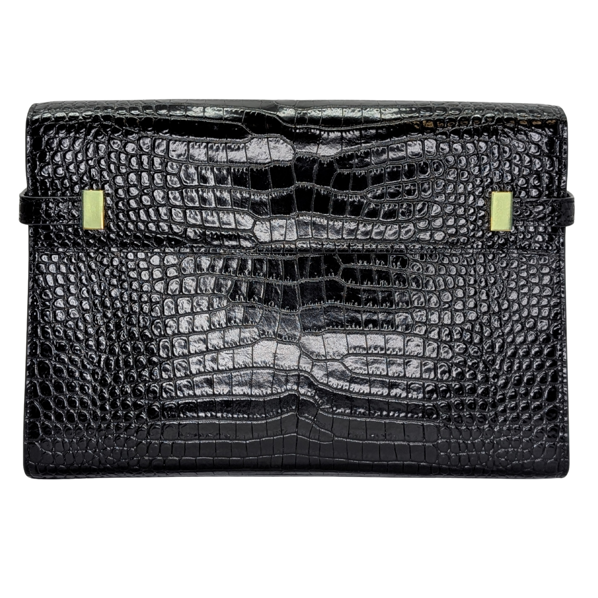 Saint Laurent Manhattan Medium Crocodile Embossed Shoulder Bag