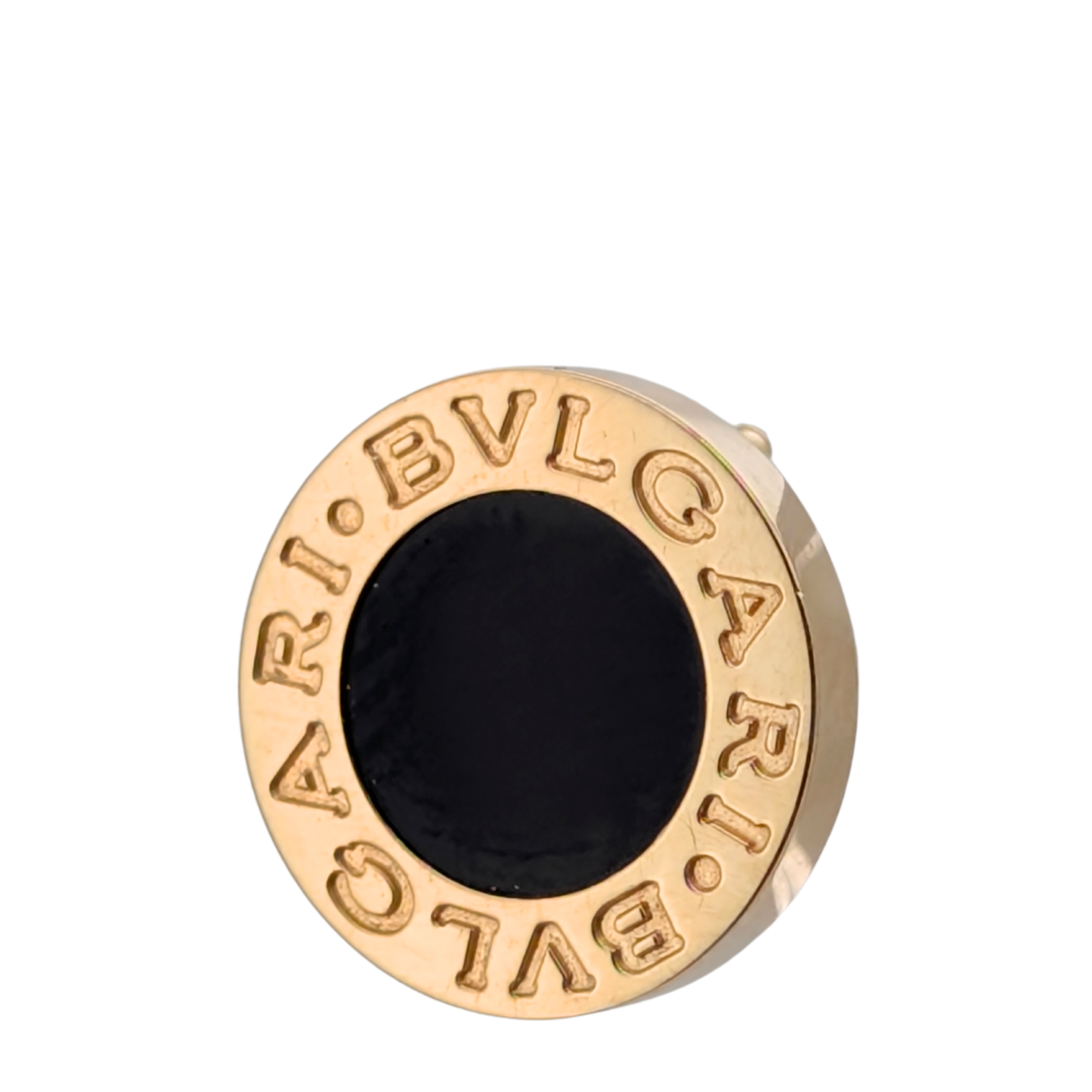 Bvlgari Pair Stud Earrings Onyx 18K Yellow Gold