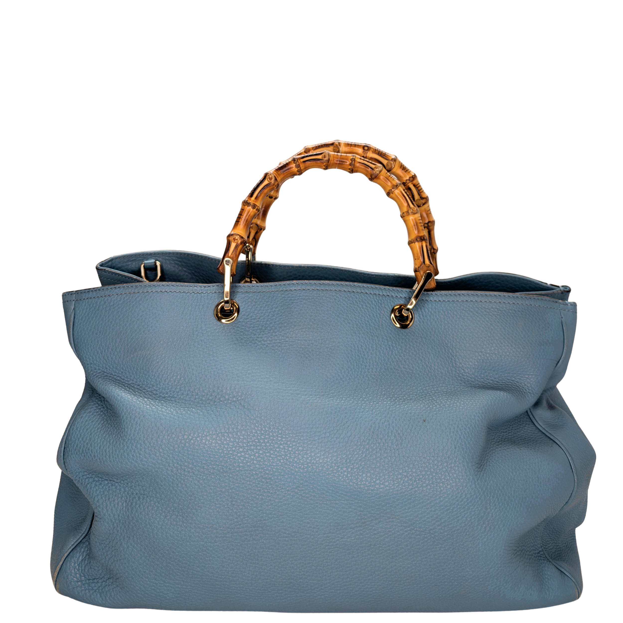 Gucci Bamboo Shopper Tote Bag Large Light Blue