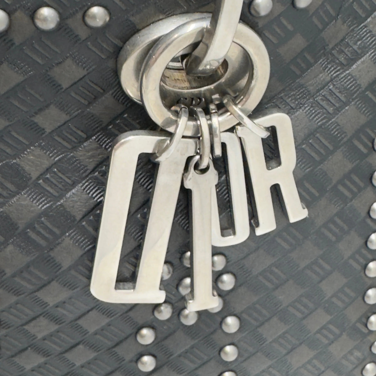 Christian Dior Large Lady Dior Studded Handbag Black - Lost Designer