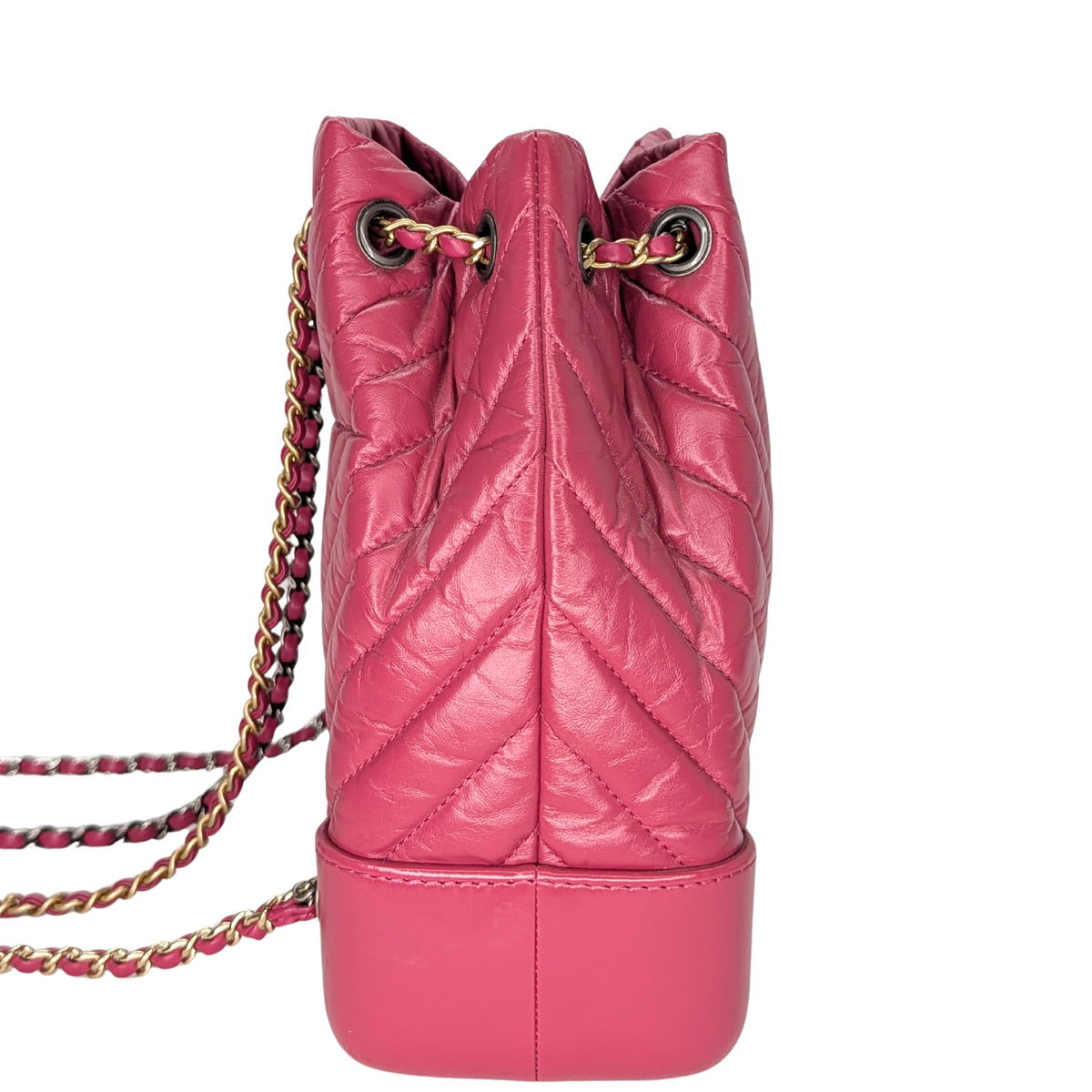 Chanel Gabrielle Small Chevron Backpack Pink