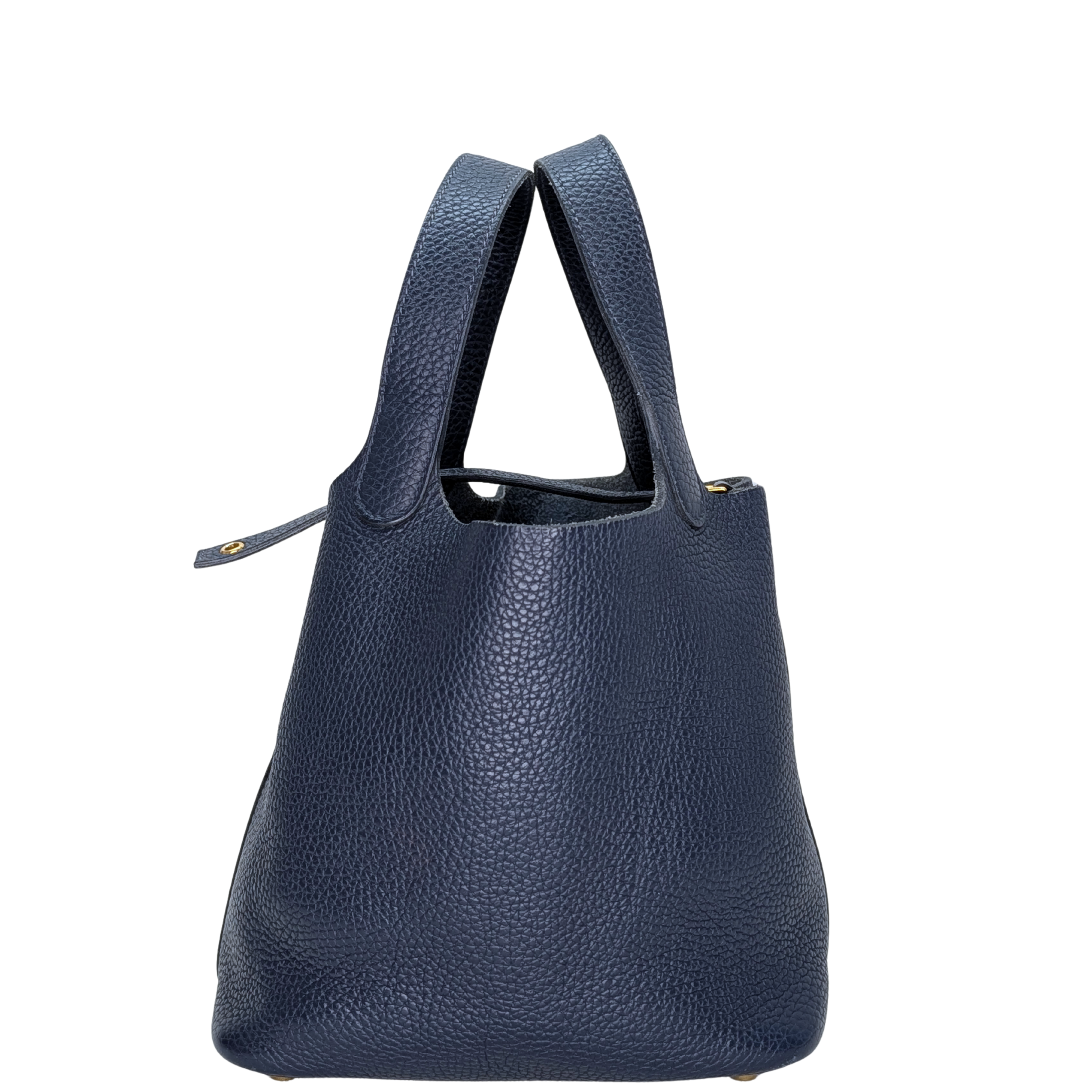 Hermes Picotin 18 Clemence Dark Blue GHW Stamp B
