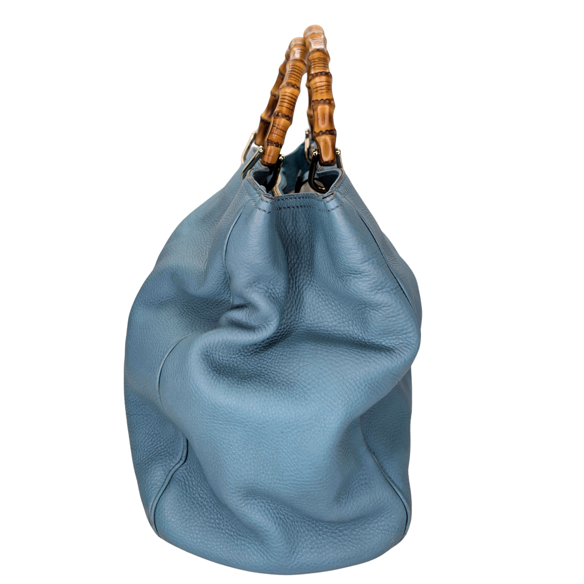 Gucci Bamboo Shopper Tote Bag Large Light Blue
