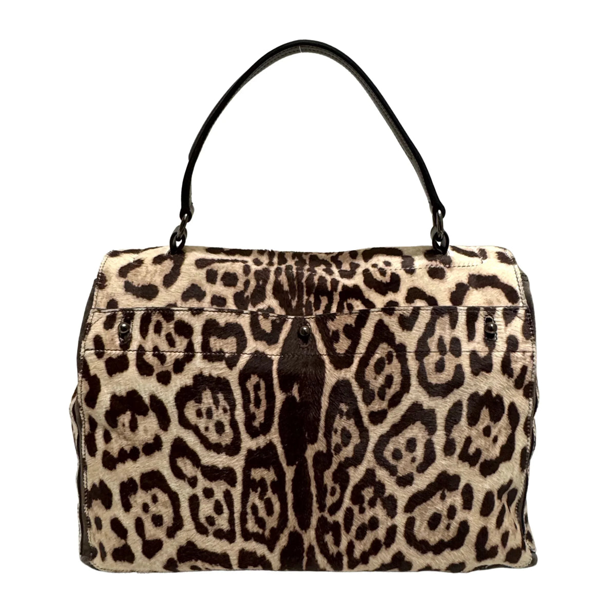 Saint Laurent Ponyhair Top Handle Bag Leopard - Lost Designer