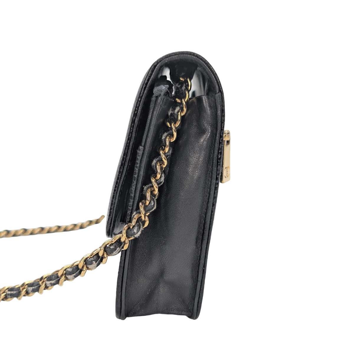Chanel Caviar Timeless CC Wallet On Chain WOC Black