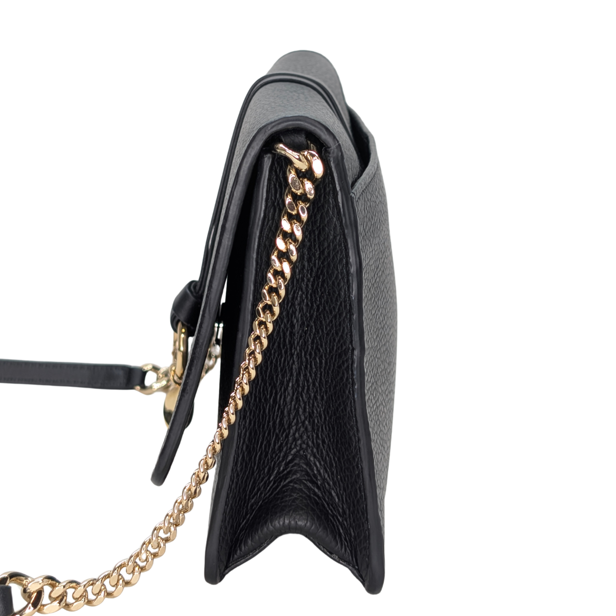 Chloé Alphabet chain Clutch Bag Leather Black