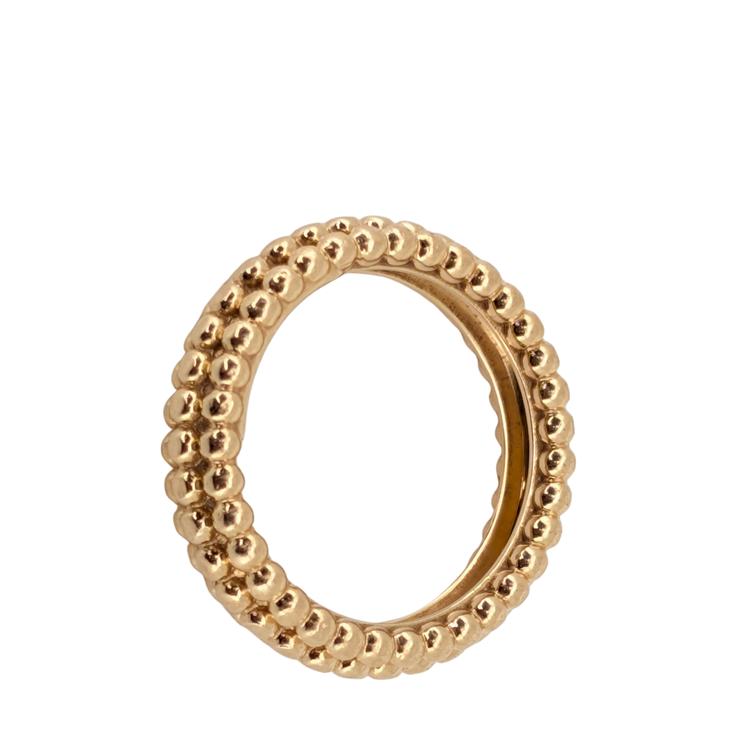 Van Cleef & Arpels 18k Gold Perlée Pearls Of Gold Ring 3 Rows