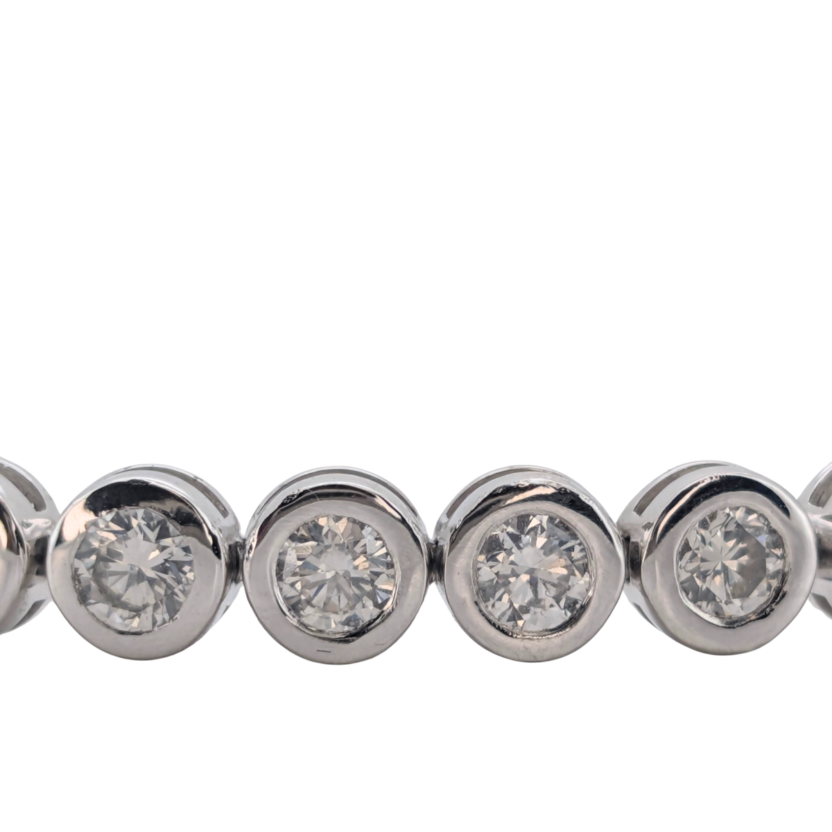 6.00Ct Natural Round Brilliant Diamond Tennis Bracelet In 18ct White Gold