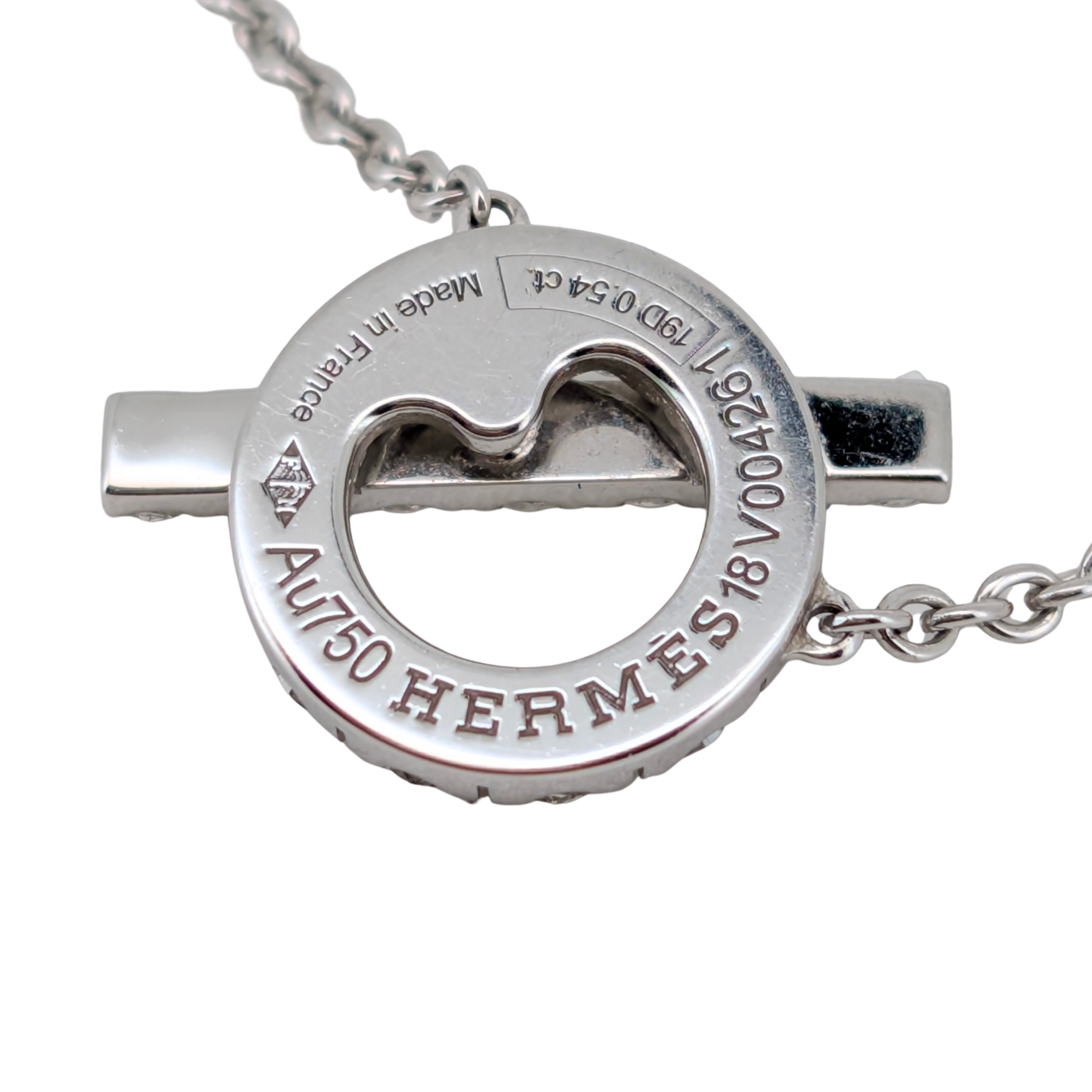 Hermès Finesse Diamond Pendant Necklace in 18K White Gold