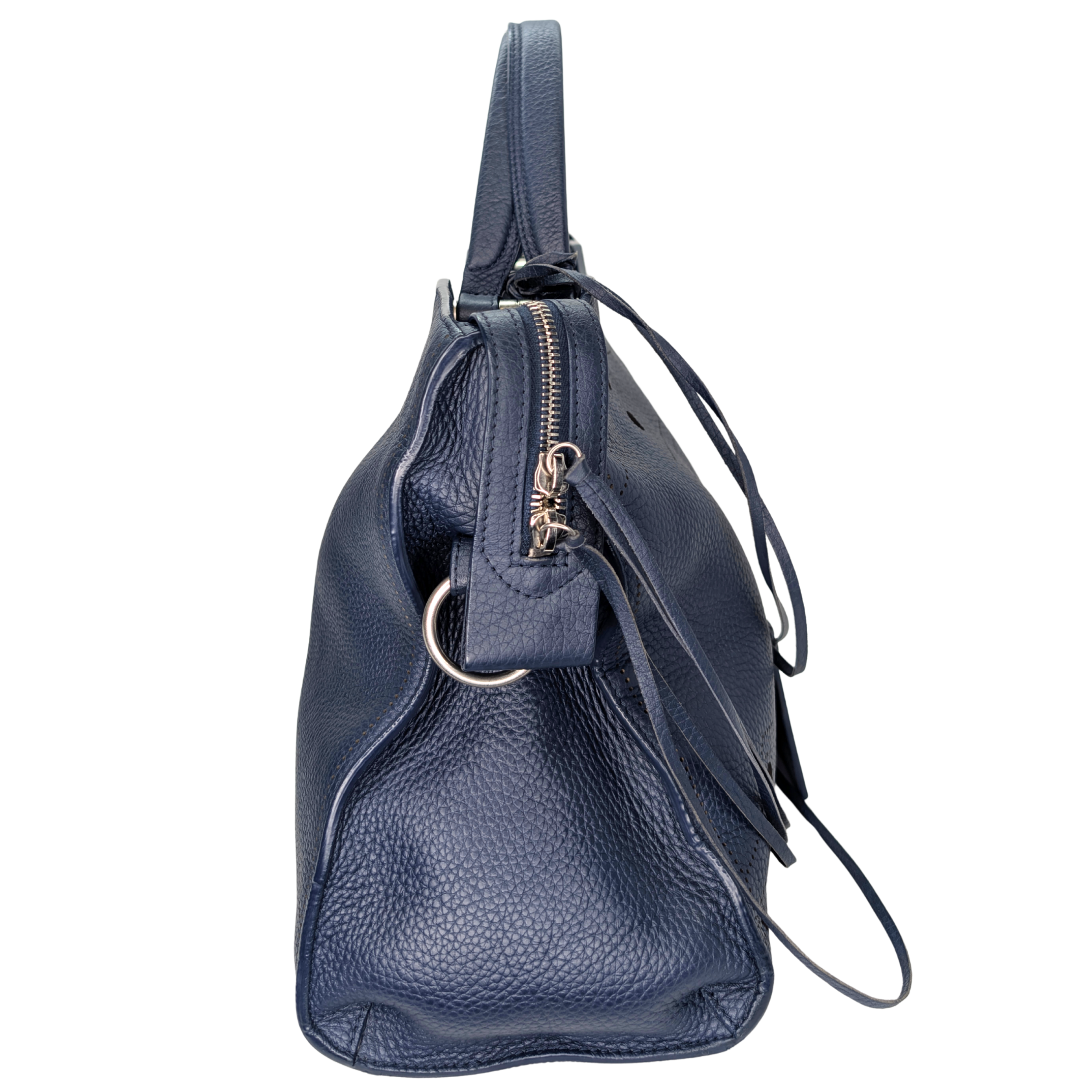 Balenciaga City Blackout Stud-Free Bag Navy