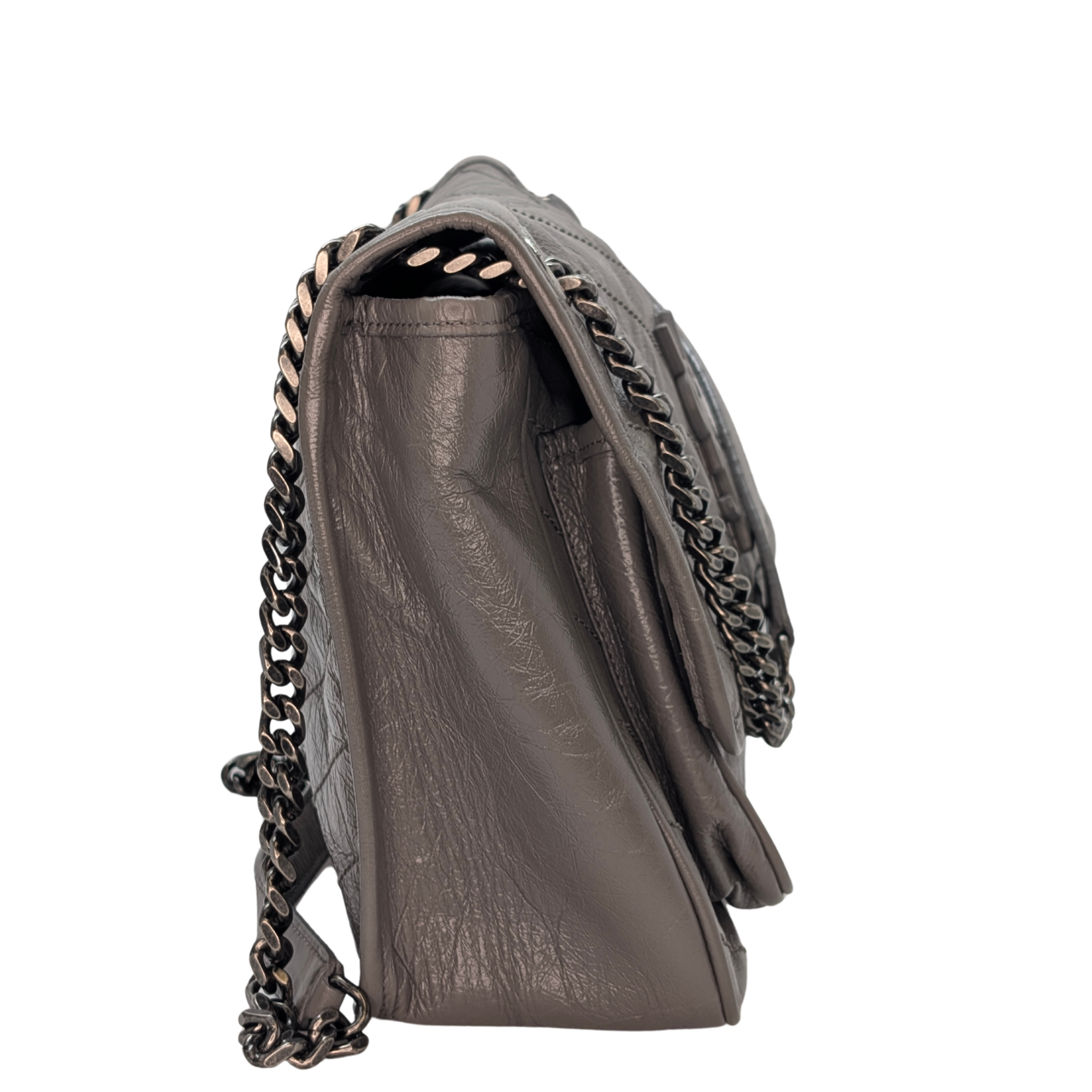 Saint Laurent Crinkled Calfskin Matelasse Monogram Medium Niki Bag