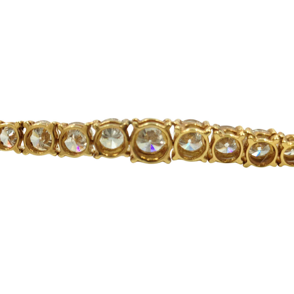 10.0ct 18k Yellow Gold Natural Diamond Graduating Tennis Necklace