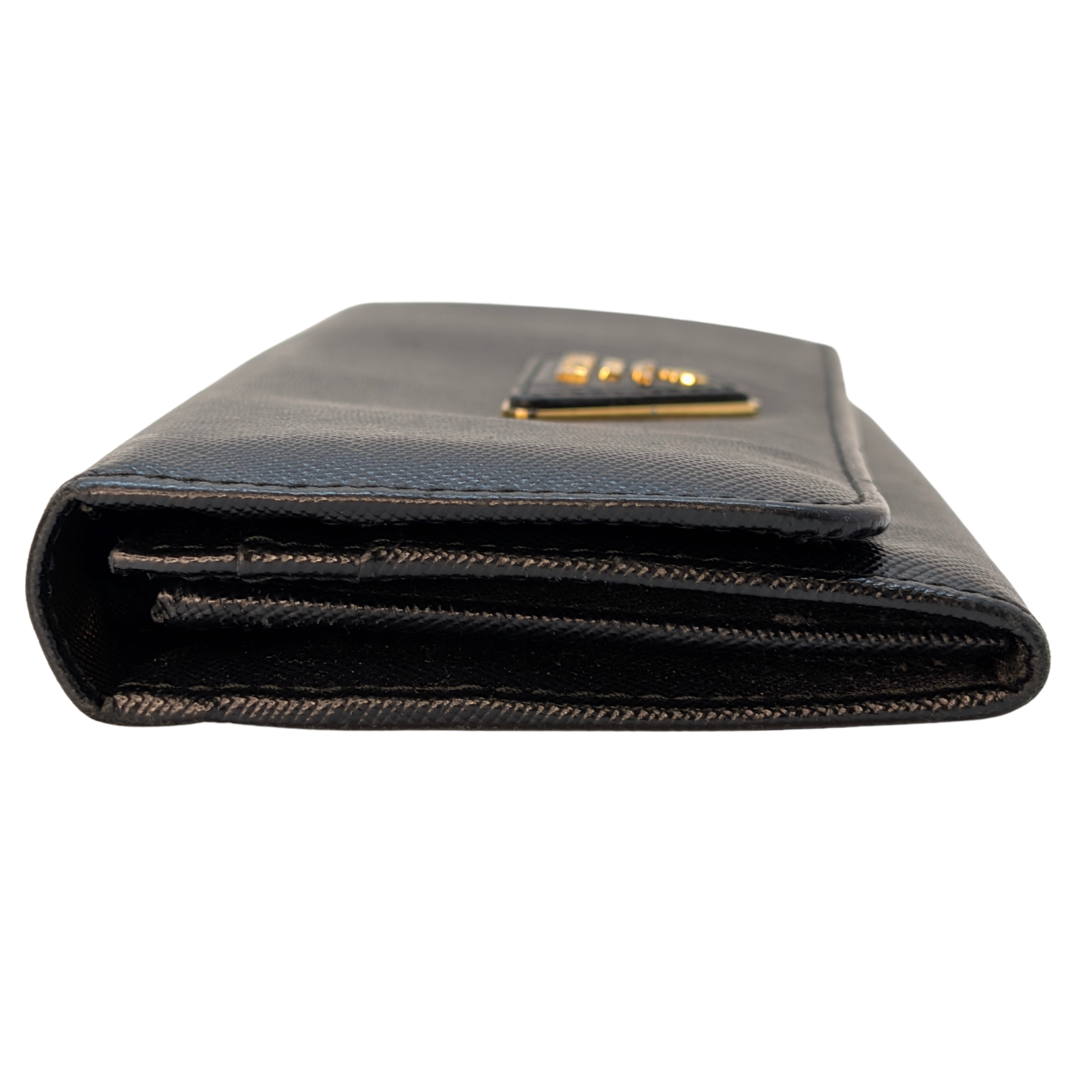 Prada Saffiano Leather Long Wallet Black