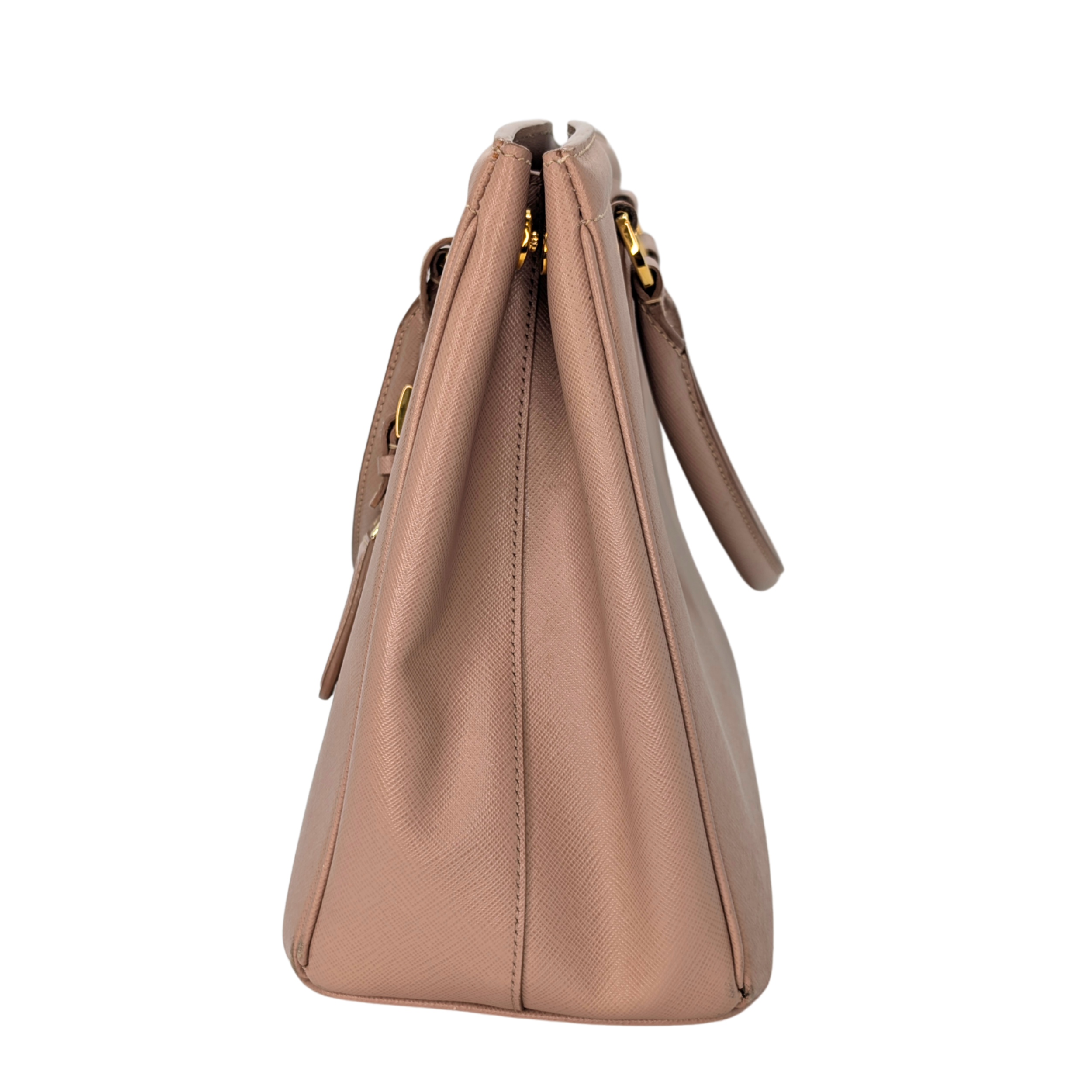 Prada Saffiano Galleria Leather Handbag Nude Pink
