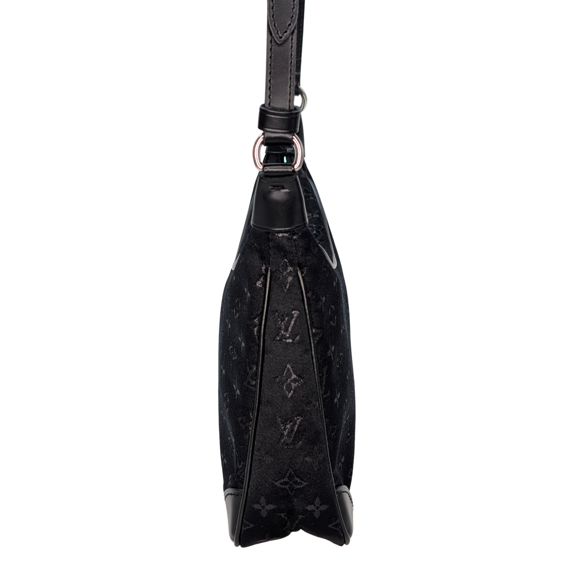 Louis Vuitton Satin Little Boulogne Monogram Bag Black