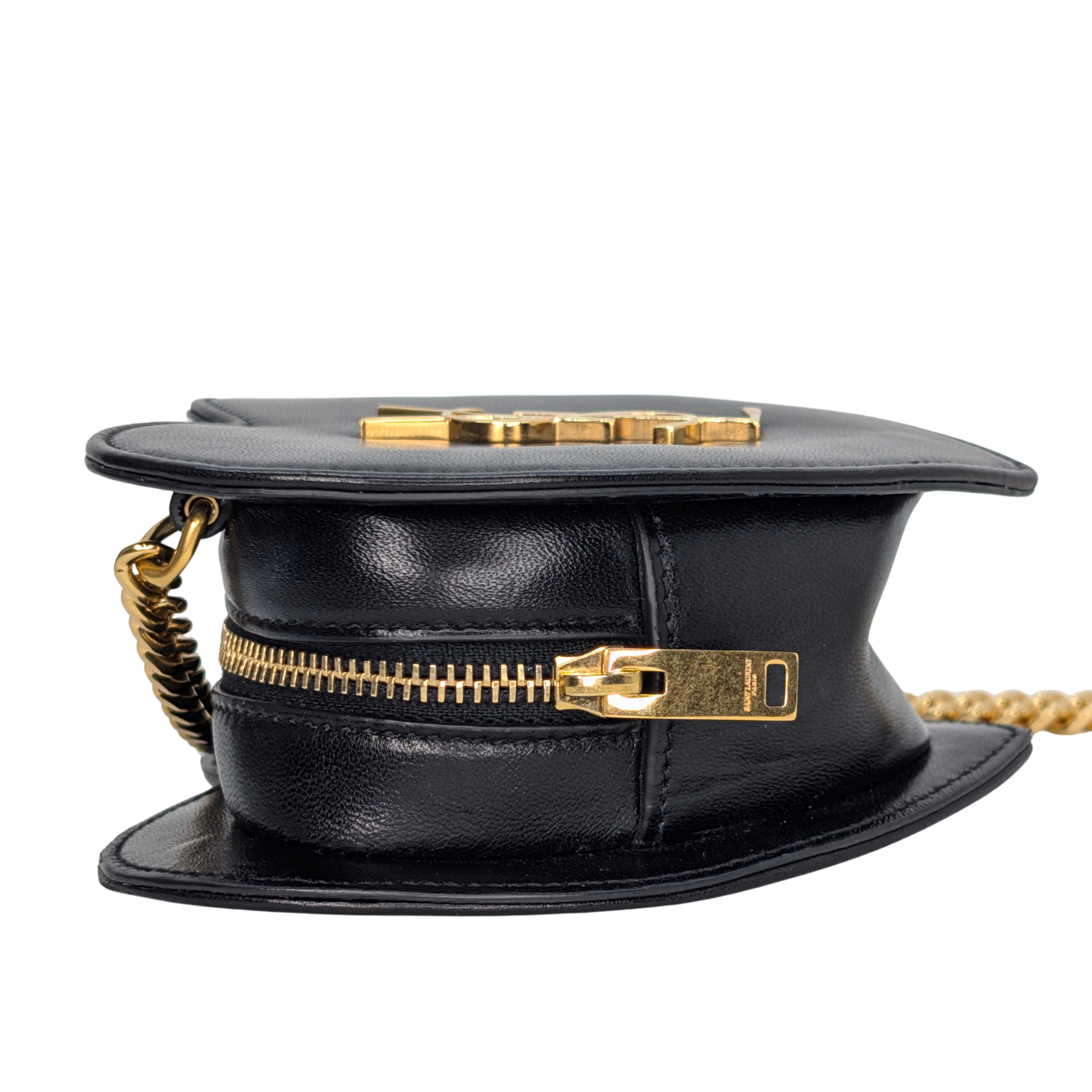 Saint Laurent Mini Love Heart Leather Crossbody Bag Black