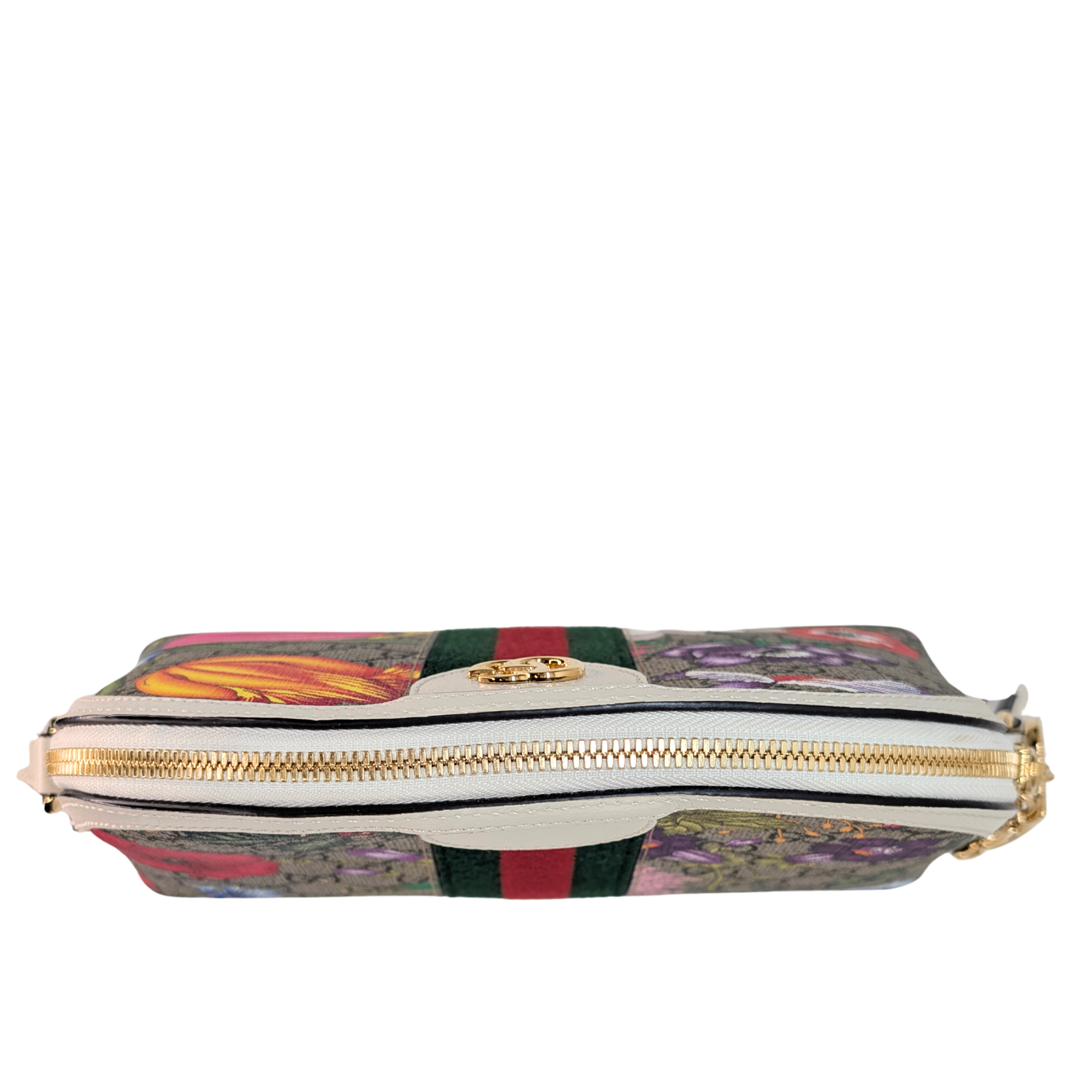Gucci Small GG Supreme Flora Ophidia Dome Crossbody Bag