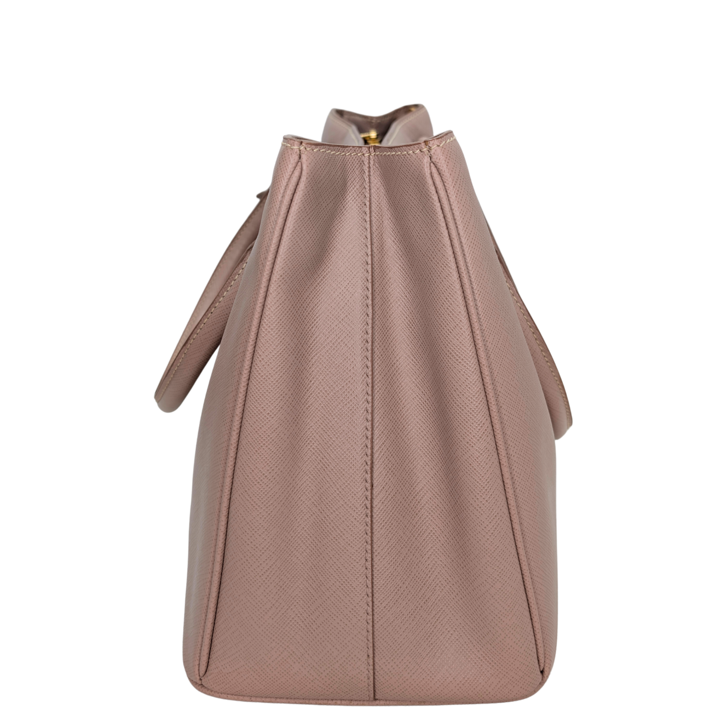 Prada Saffiano Small Galleria Lux Tote Bag Cammeo