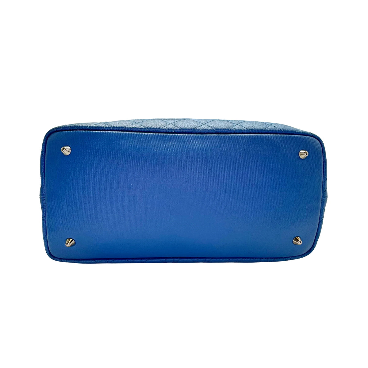 Dior Cannage Medium Panarea Tote Canvas Cobalt Blue - Lost Designer