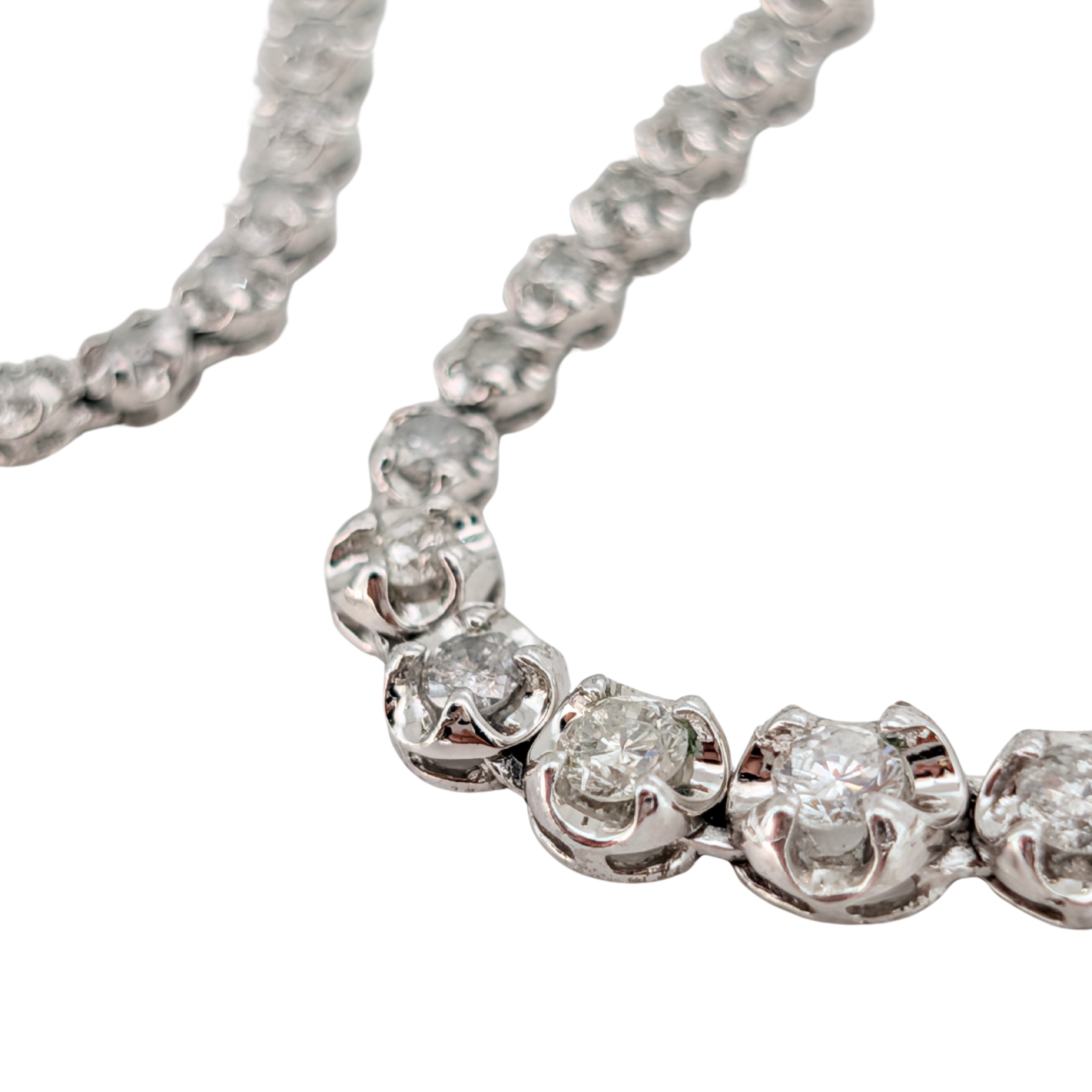 3.00Ct Natural Diamond Tennis Necklace on Platinum