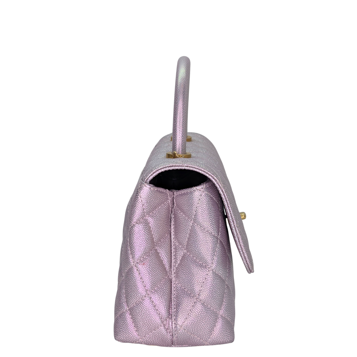 Chanel Coco Handle Small Caviar Iridescent Purple Bag
