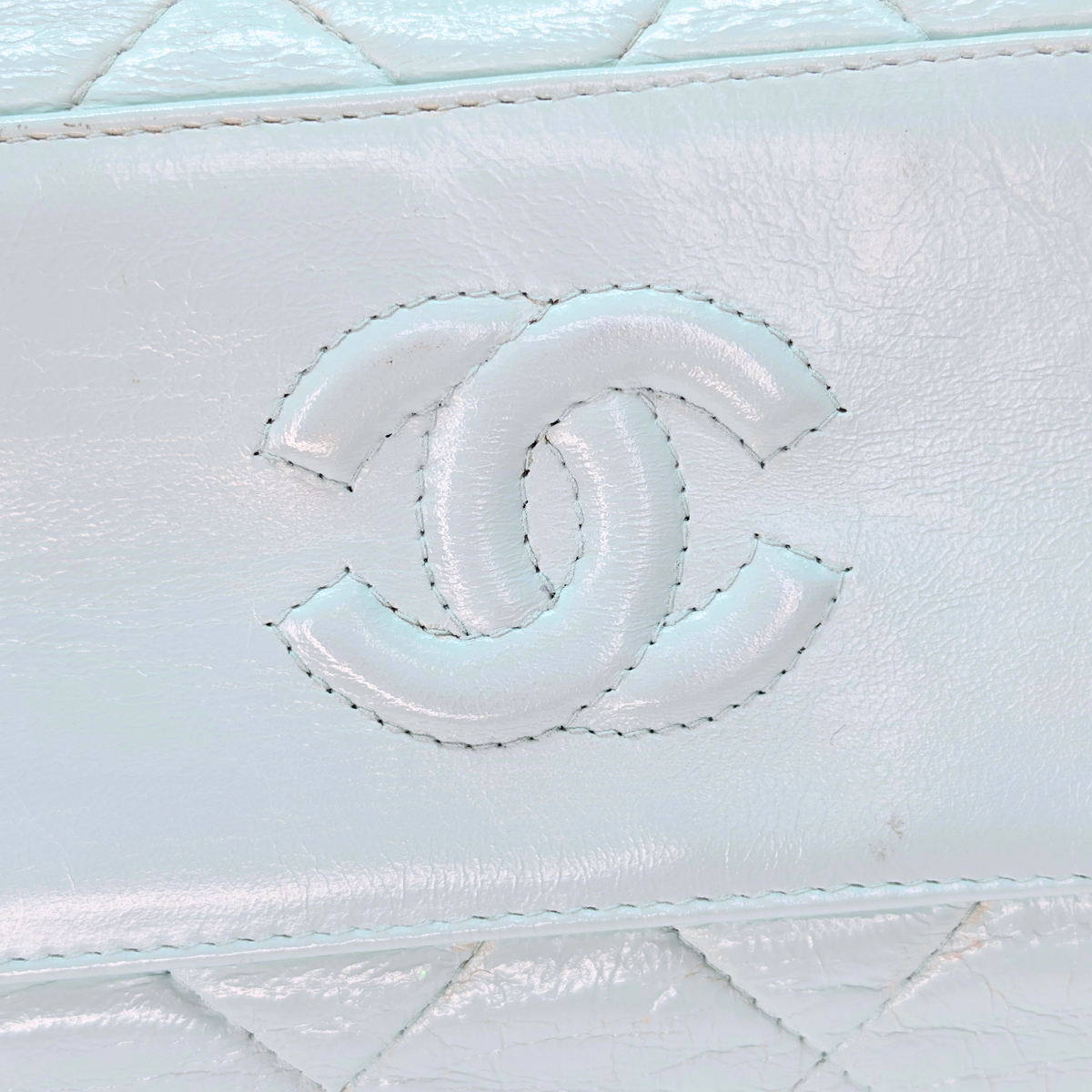 Chanel Vintage Kiss Lock Bag Baby Blue