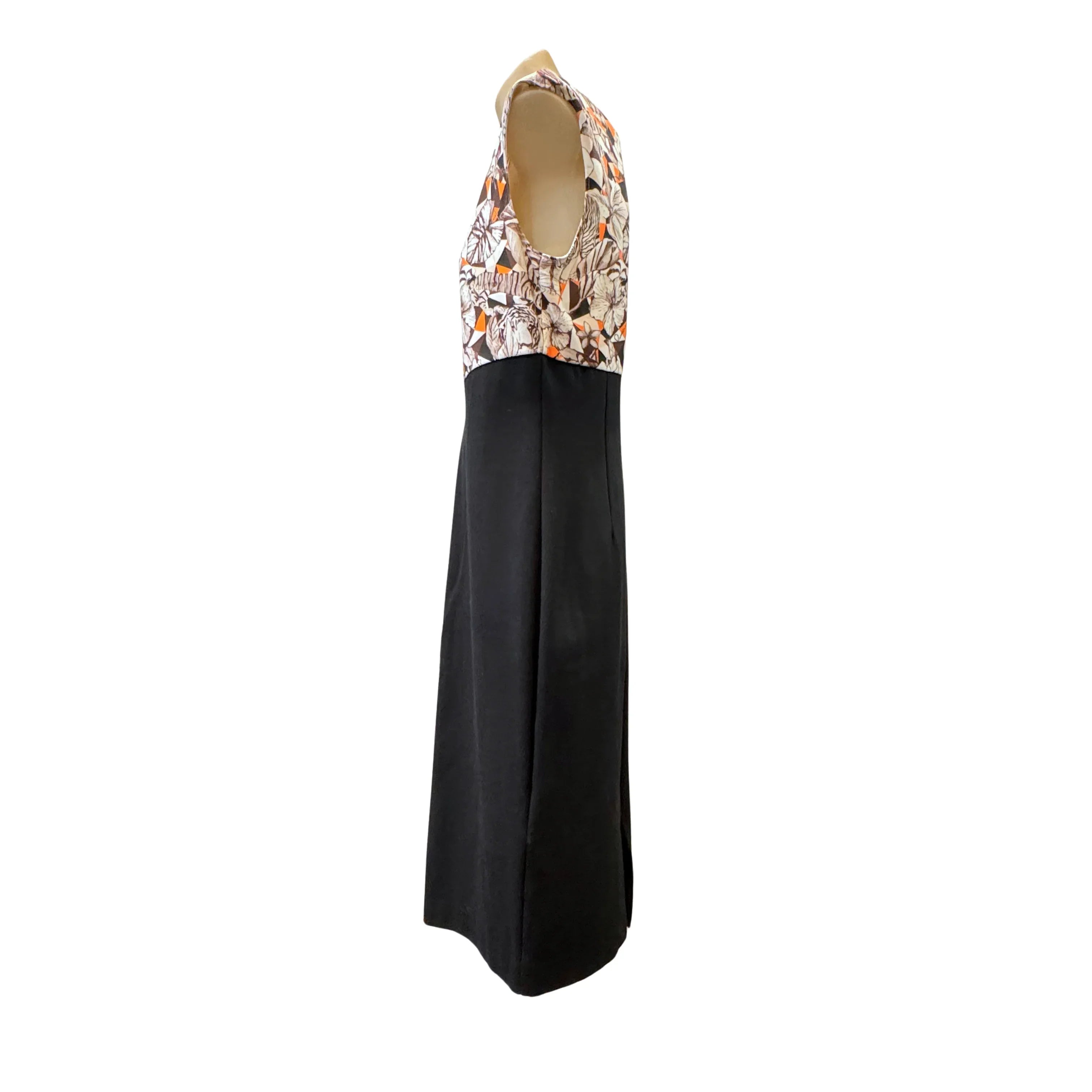 Roberto Cavalli Floral Print V-Neck Cap Sleeve Midi Dress Size 44 - Lost Designer