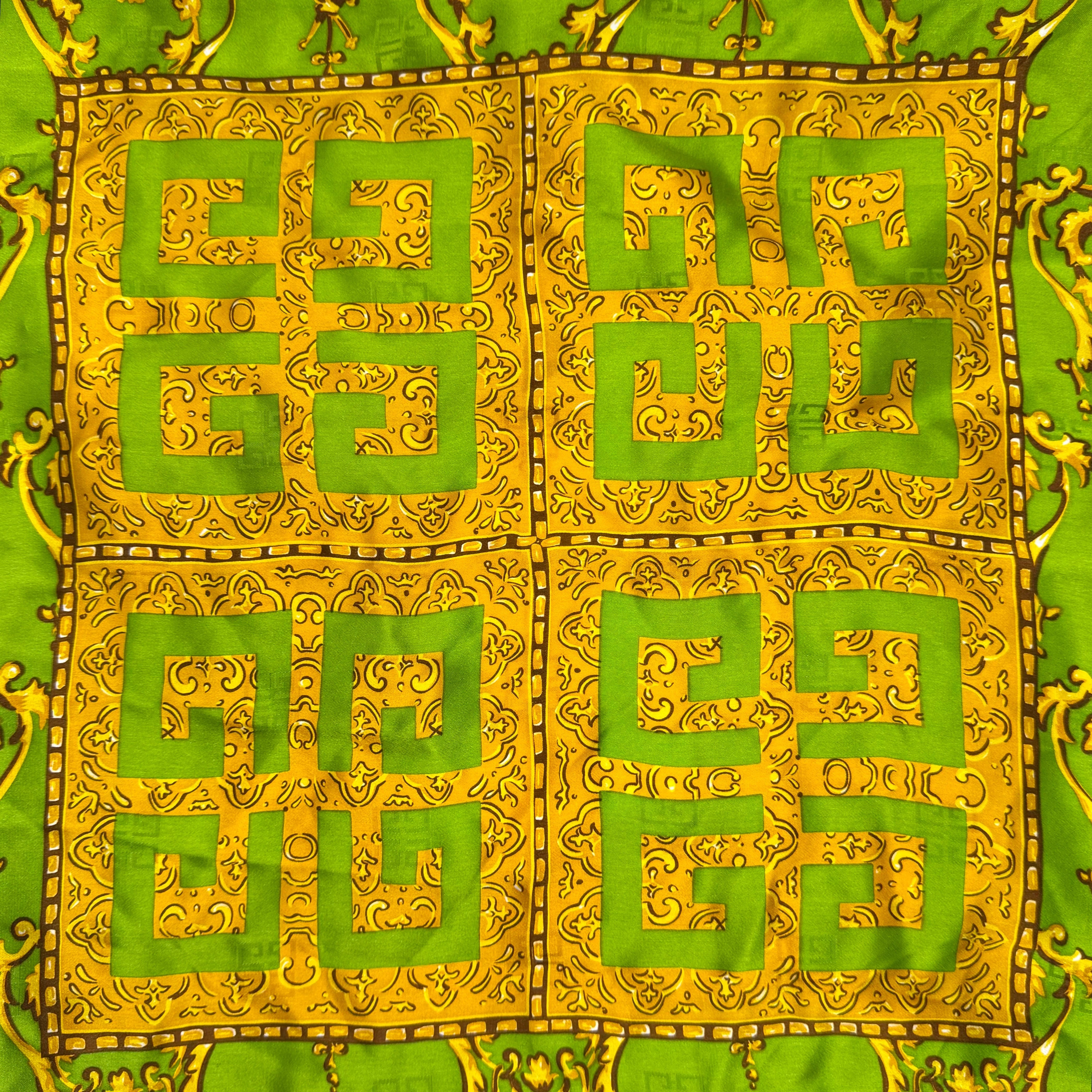 Givenchy Silk Scarf Green & Yellow - Lost Designer